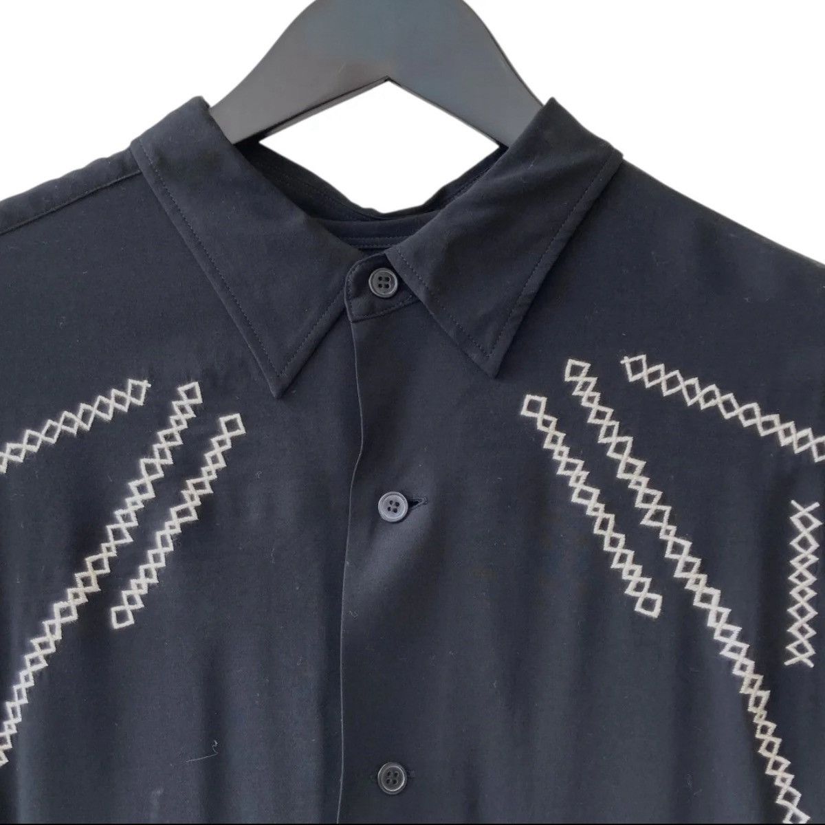 Yohji Yamamoto Yohji Yamamoto Pour Homme 21SS Embroidered Stitching Shirt Size US M / EU 48-50 / 2 - 17 Thumbnail