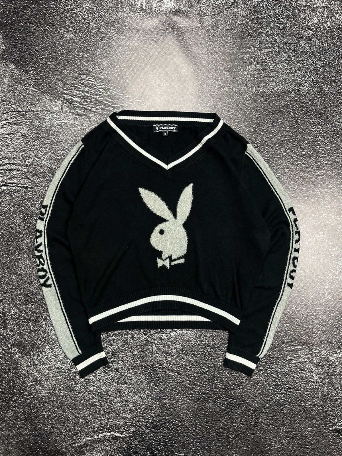Playboy Vintage Playboy Care Y2K Sweater Big Logo Black Size S / US 4 / IT 40 - 1 Thumbnail