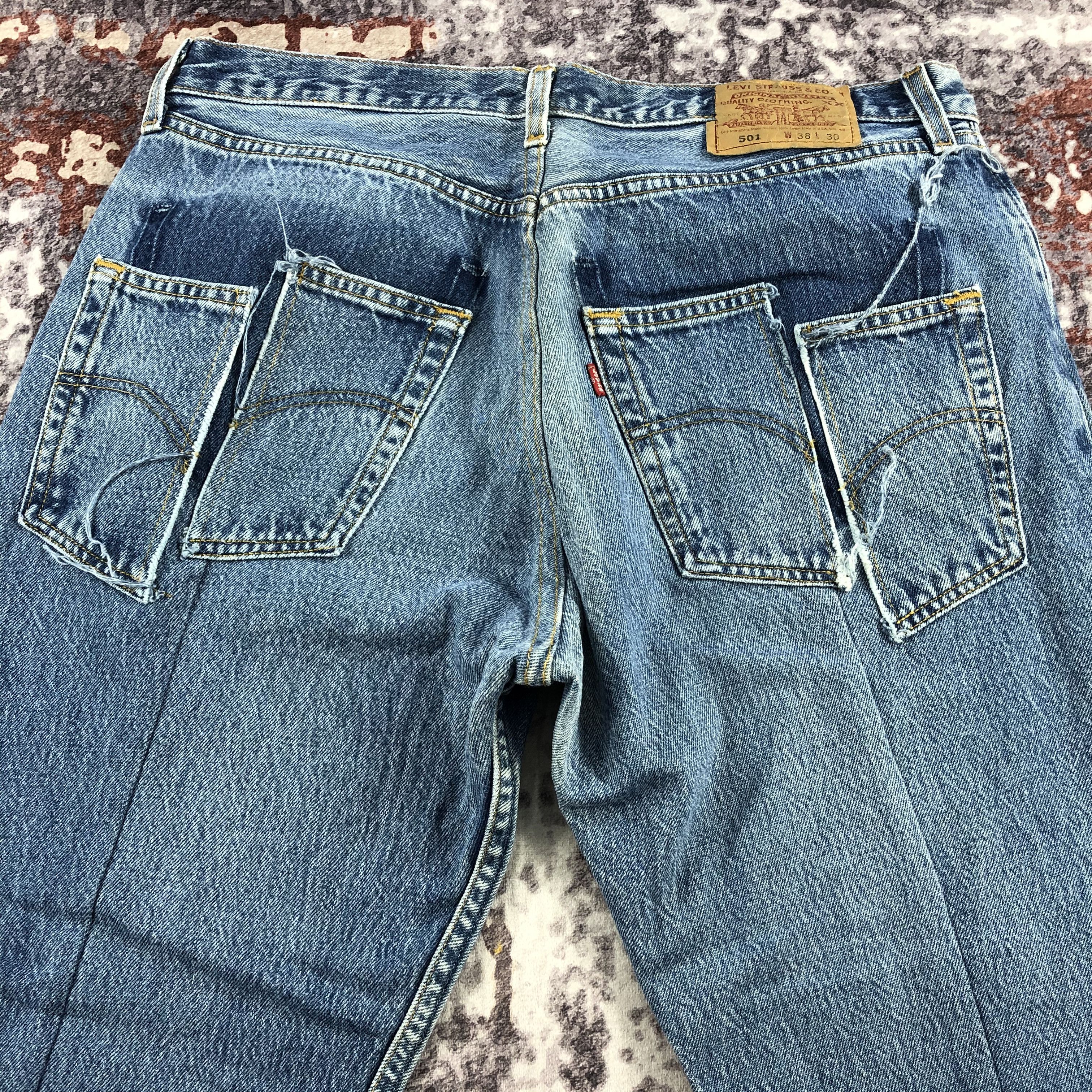 Levi's Vintage 90s Blue Wash Levis 501 Jeans-JM2401 Size US 35 - 5 Thumbnail