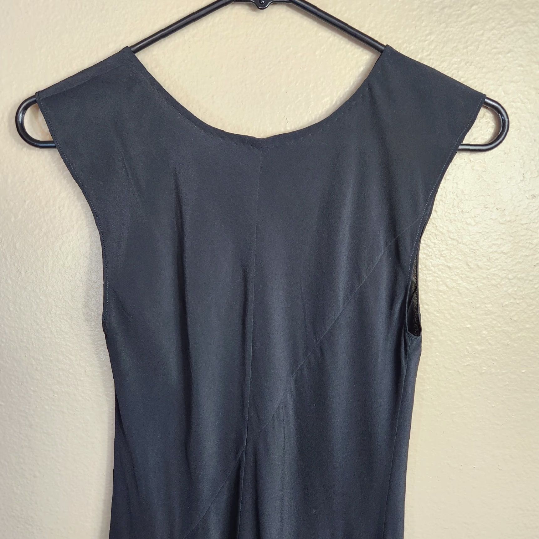 Vintage Wilfred Womens Dress |0| Black 100% Silk Sleeveless Midi Shift Dress Size XS / US 0-2 / IT 36-38 - 5 Thumbnail