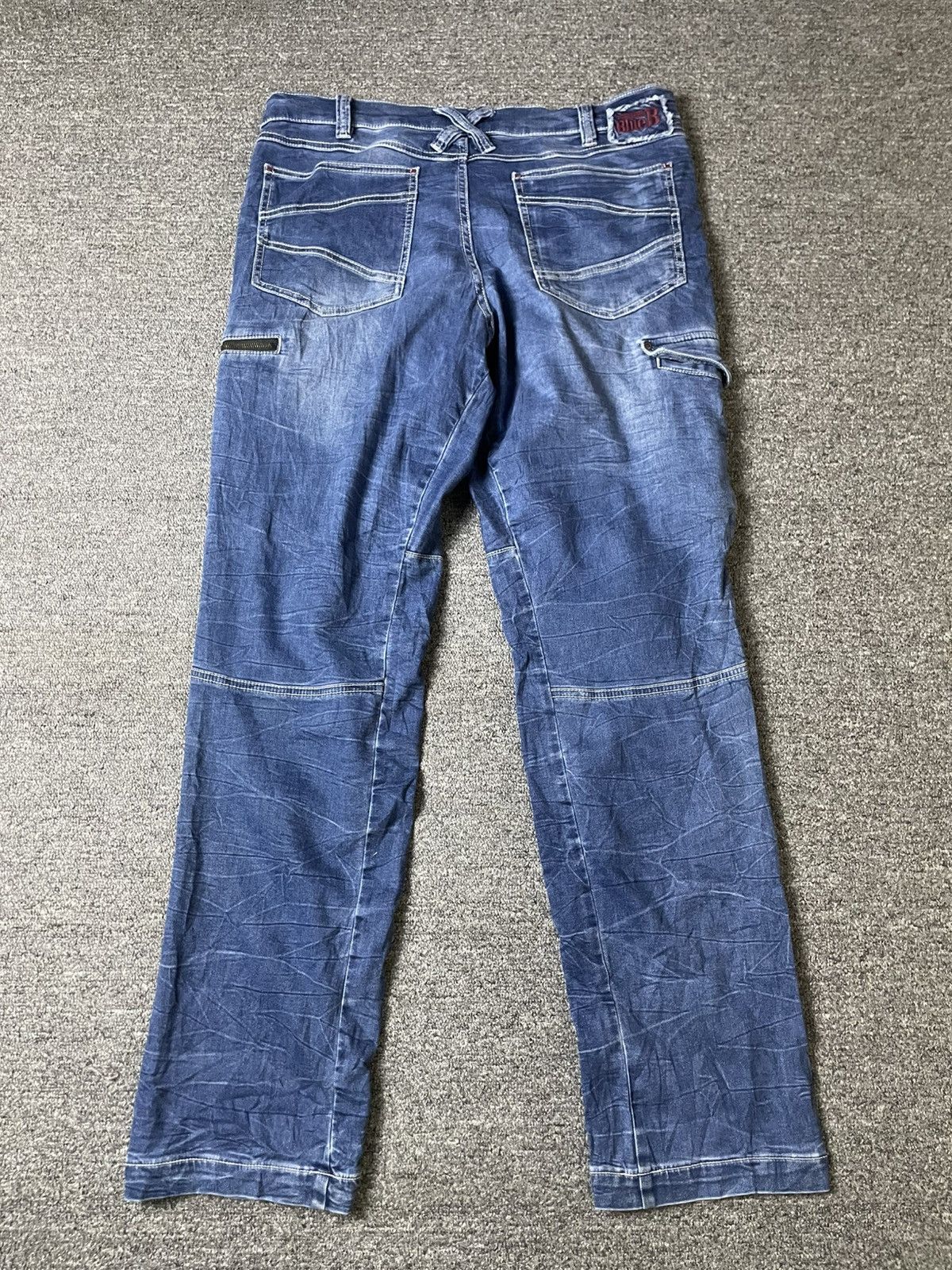 Japanese Brand × Vintage Blue B Brand Distressed Denim Biker Jeans (117) Size US 35 - 10 Thumbnail