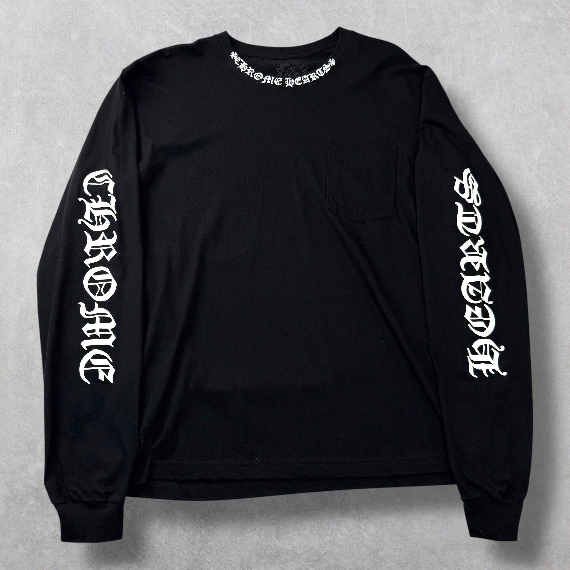 Chrome Hearts Chrome Hearts White Neck Logo L/S Tee Black XL Size US XL / EU 56 / 4 - 1 Thumbnail