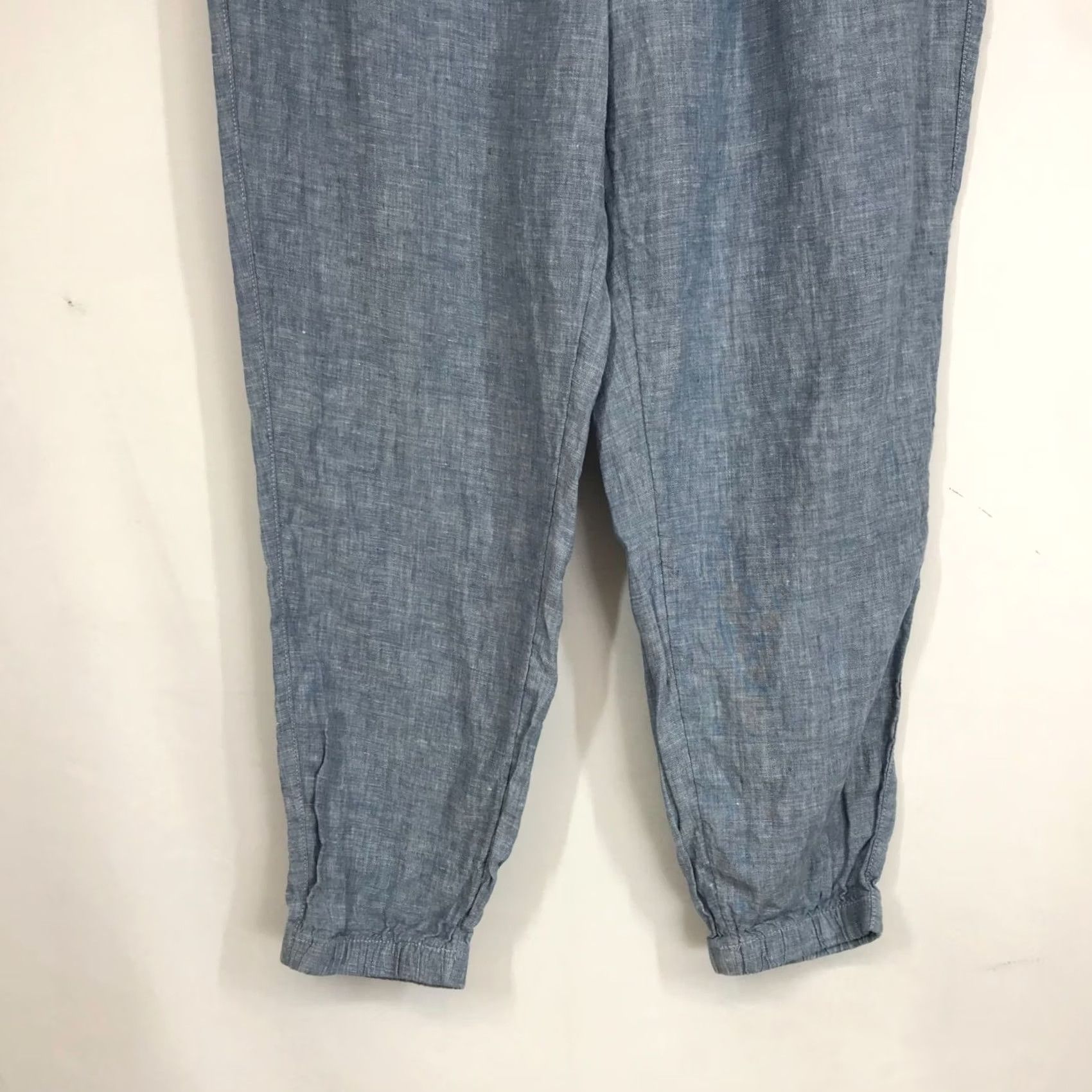 Athleta Athleta Women's 14 Blue Linen Jogger Pant Drawstring Waist Size 36" / US 14 / IT 50 - 3 Thumbnail