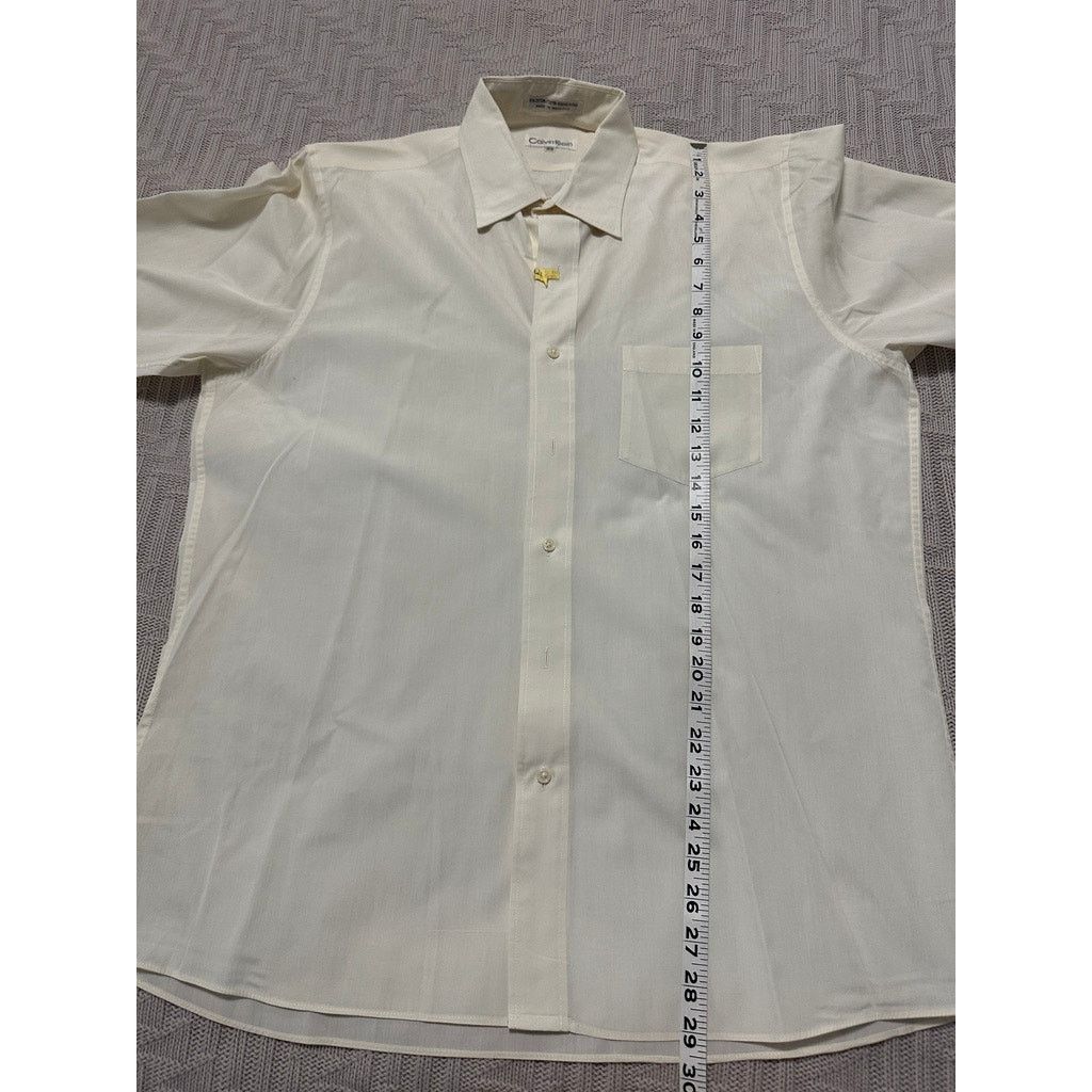 Calvin Klein Calvin Klein light yellow cream long sleeve button down Size US L / EU 52-54 / 3 - 6 Thumbnail