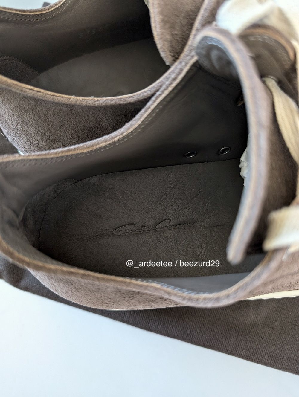 Rick Owens *NEW* MAINLINE DUST SUEDE RAMONES LOW FW22 STROBE Size US 8 / EU 41 - 5 Thumbnail