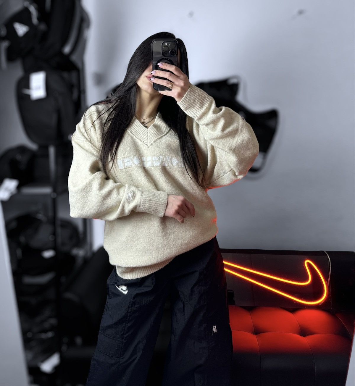 Nike × Vintage Vintage NIKE TECH PACK ENGINEERED KNIT SWEATSHIRT BEIGE Size US S / EU 44-46 / 1 - 15 Thumbnail