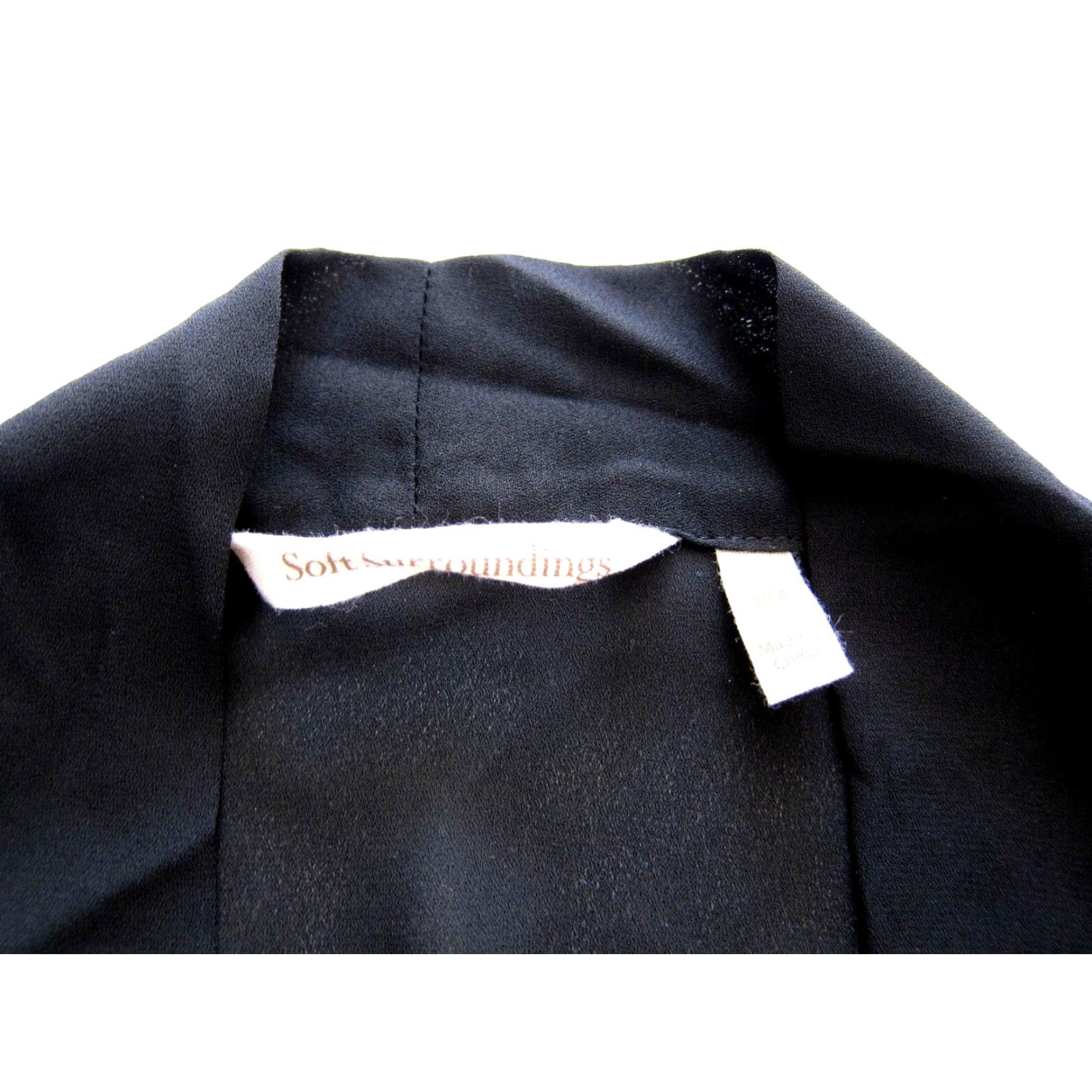 Soft Surroundings Soft Surroundings Black Chiffon Sheer Open Kimono Top Pullover Jacket Top PM Women Shirt PM XS-XL Size M / US 6-8 / IT 42-44 - 3 Thumbnail