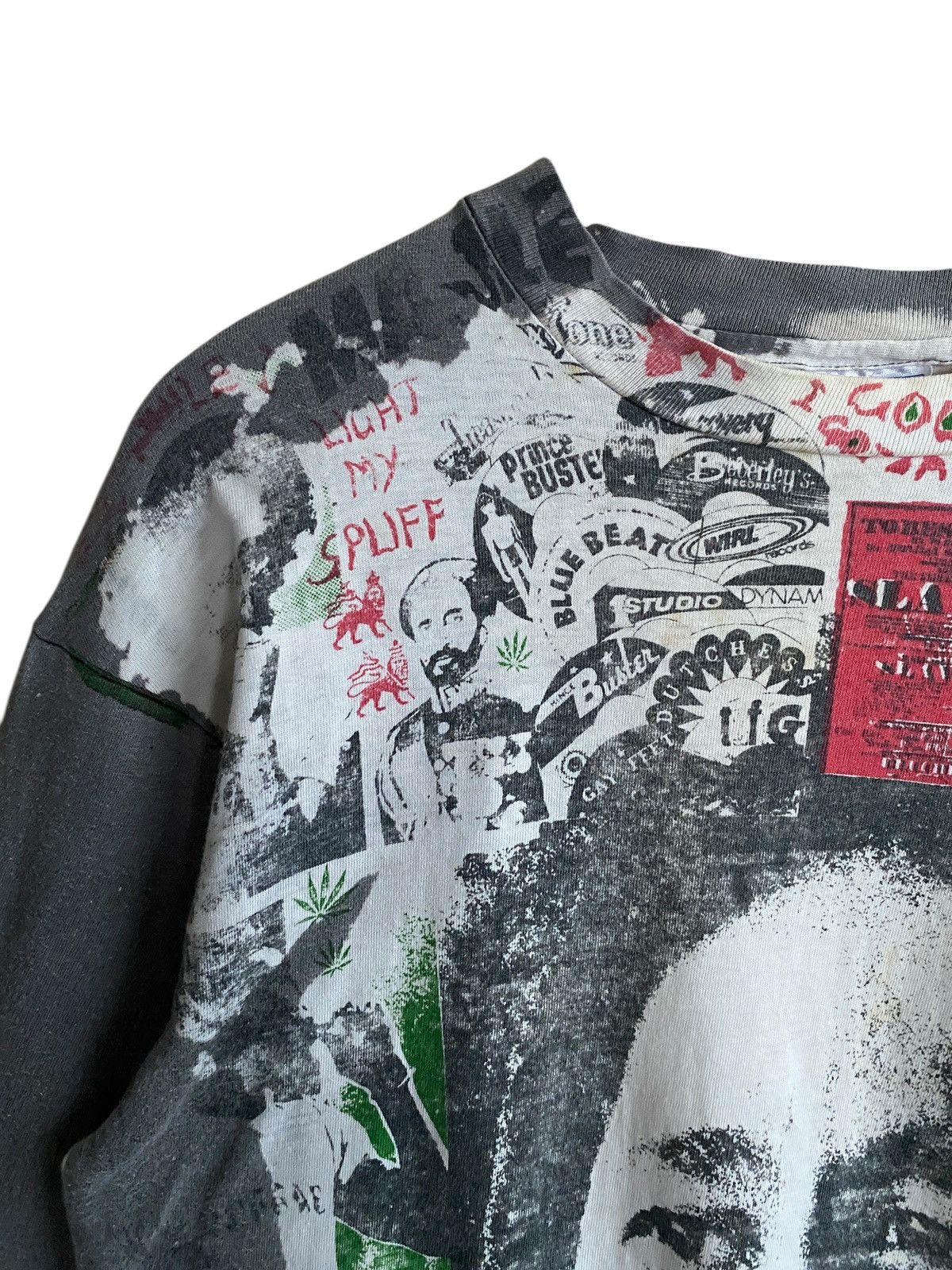 Band Tees Rare Vintage Bob Marley Mosquitohead Acid Wash T-shirt 1990s Size US L / EU 52-54 / 3 - 8 Thumbnail