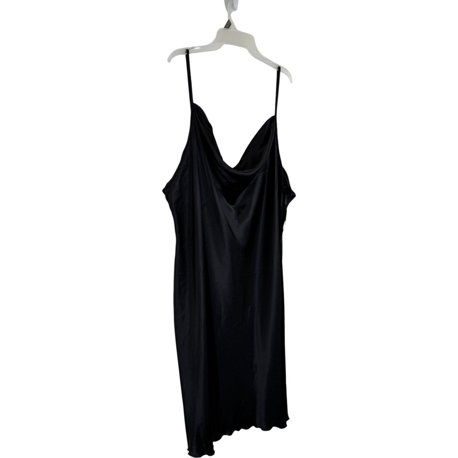 Bebe Bebe Dress 3X Black Slip Midi Cowl Neck Satin Style Size 3XL / US 20-22 - 3 Thumbnail