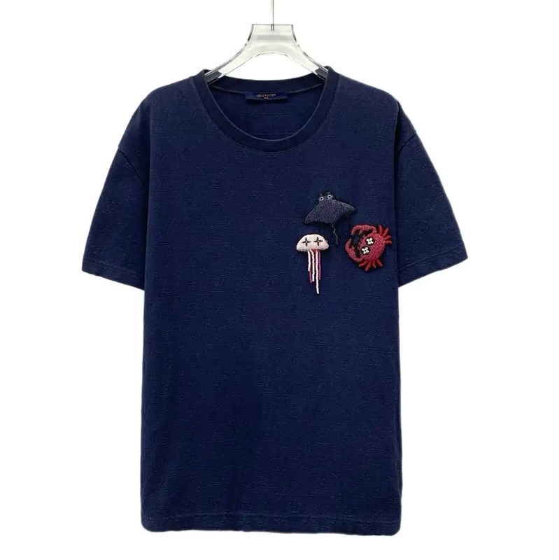 Louis Vuitton Louis Vuitton Navy Cotton T-Shirt for Women 0089 Size M / US 6-8 / IT 42-44 - 1 Thumbnail