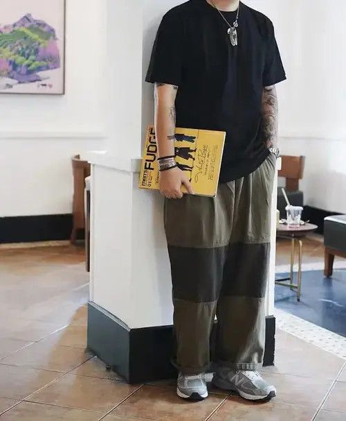 Japanese Brand 20SS Indigo Union Japan Olive Patchwork Pants Size US 32 / EU 48 - 2 Thumbnail