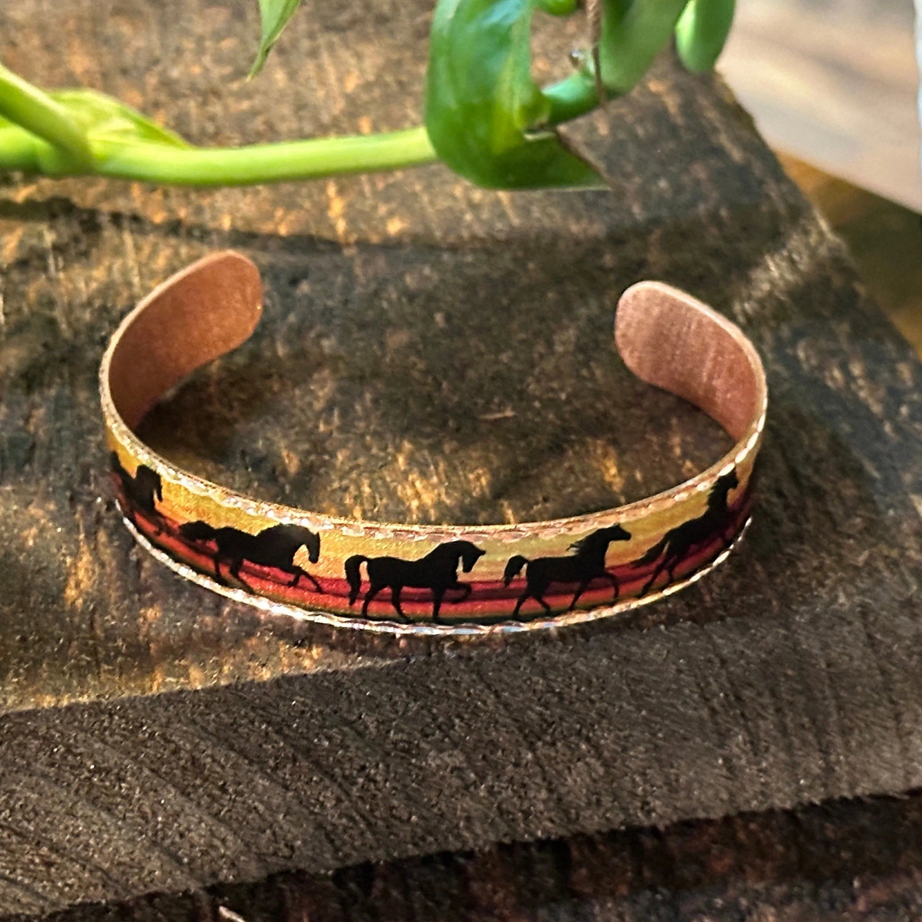 Other Handmade Boho WesternCopper Estuarian Galloping Horse Design Size ONE SIZE - 6 Thumbnail