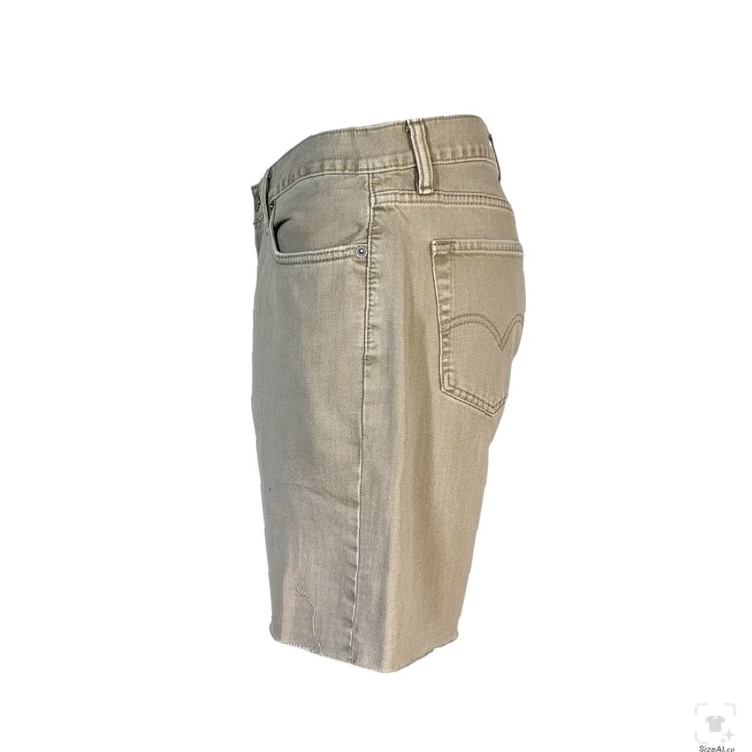 Levi's Levi's Bermuda Shorts Mens 34 Beige Denim 5-Pocket Zip Fly Raw Hem 514 Inseam 5 in Regular Fit Casual Summer Summer Mens Size US 34 / EU 50 - 3 Thumbnail