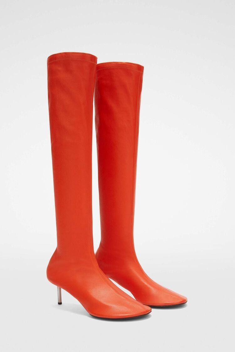 Jil Sander o1w1db10825 Knee Boots in Red Size US 7 / IT 37 - 3 Thumbnail