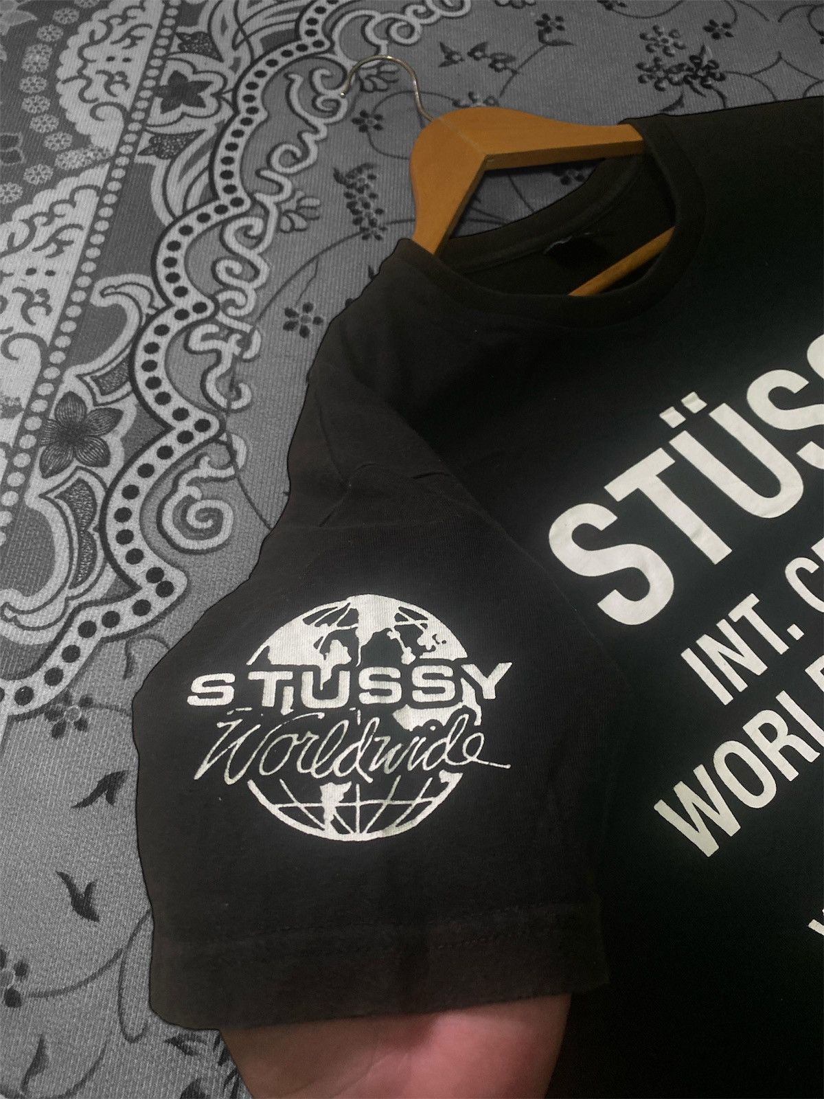 Stussy × Vintage STUSSY BLACK SKATE WHITE CREW WORLDWIDE REDPECT T-SHIRT🔥 Size US M / EU 48-50 / 2 - 11 Thumbnail