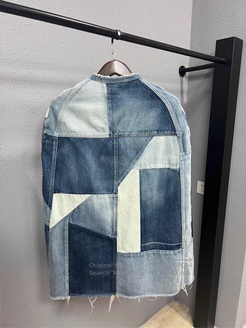Saint Laurent Paris Saint Laurent Paris Patchwork Denim Cloak Jacket Size US S / EU 44-46 / 1 - 2 Thumbnail