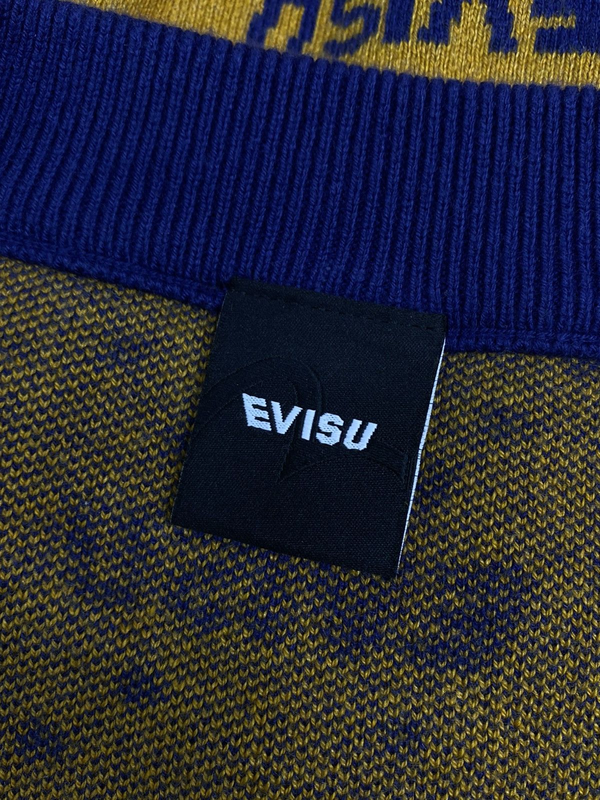 Evisu Evisu V-Neck Cardigan Monogram Pattern Rare Find Size US M / EU 48-50 / 2 - 14 Thumbnail