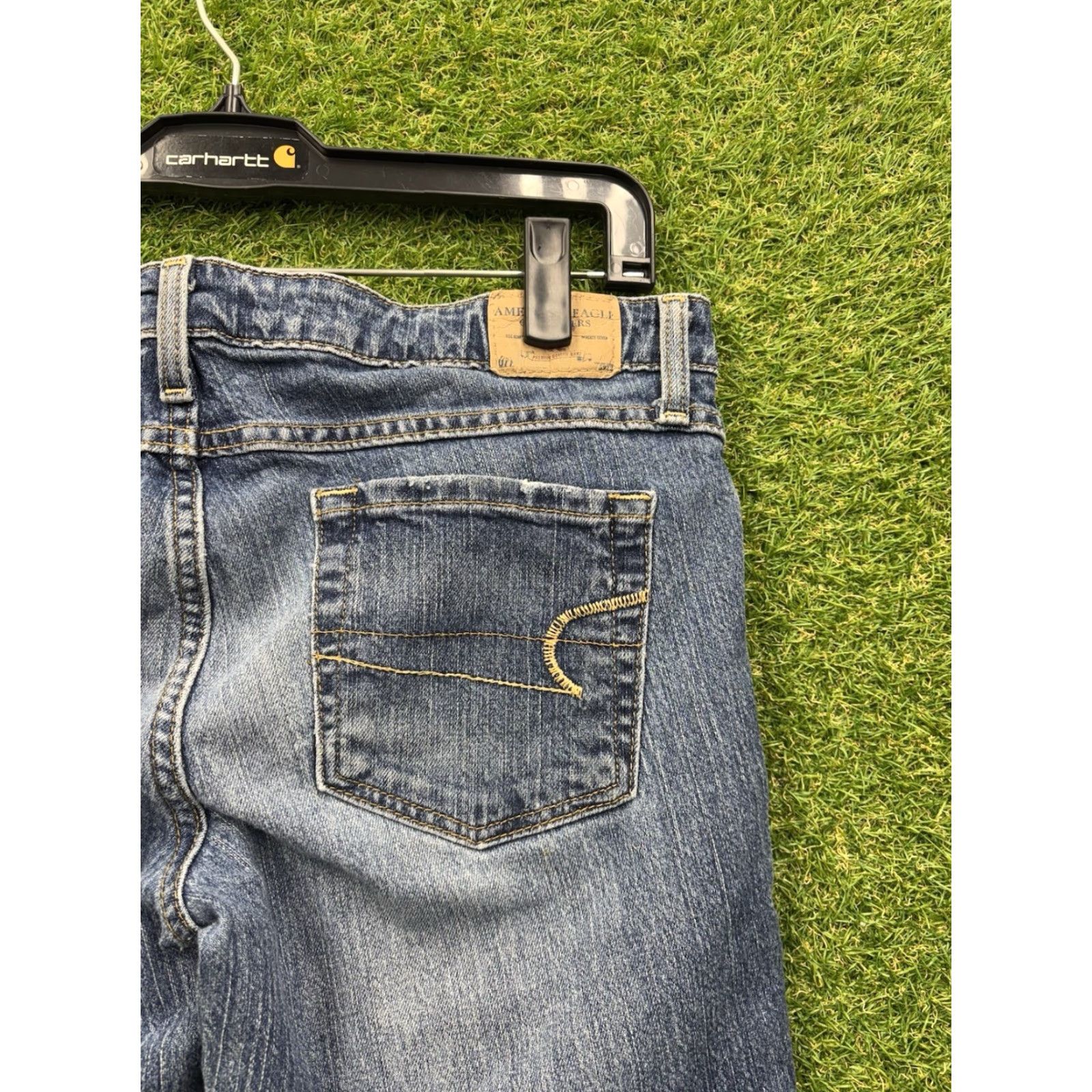 American Eagle Outfitters American Eagle Outfitters Women's 8 Petite Stretch Skinny Kick Jeans Mid Rise Blue 90s Casual Size 30" / US 8 / IT 44 - 3 Thumbnail