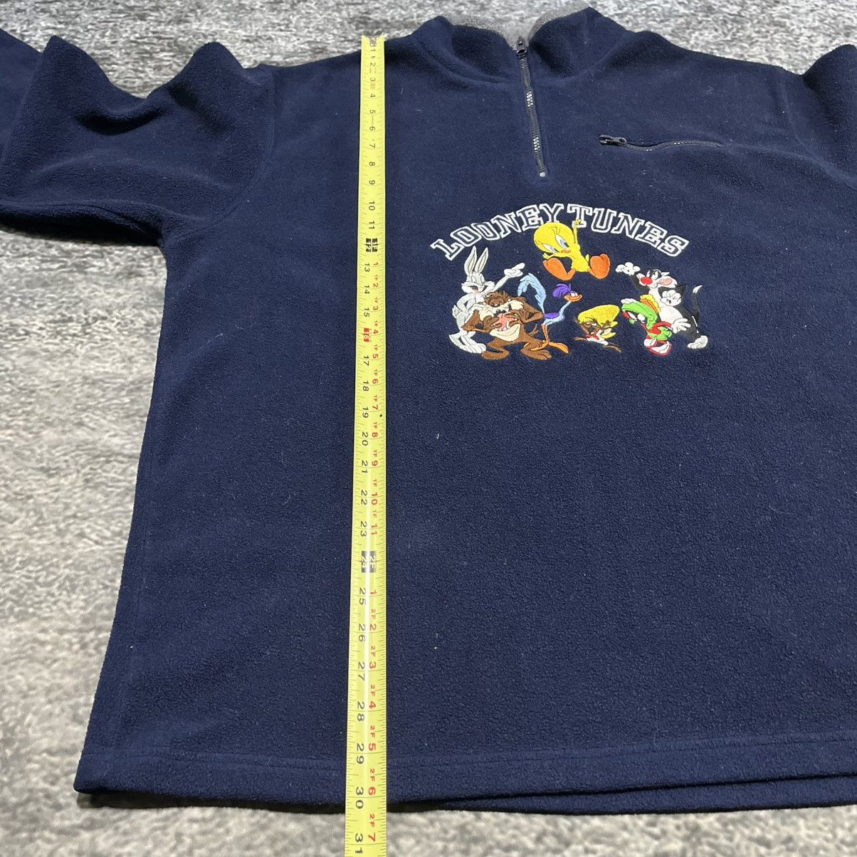 Warner Bros Vintage 90s Looney Tunes Embroidered 1/4 Zip Fleece Sweater Size US XXL / EU 58 / 5 - 10 Thumbnail