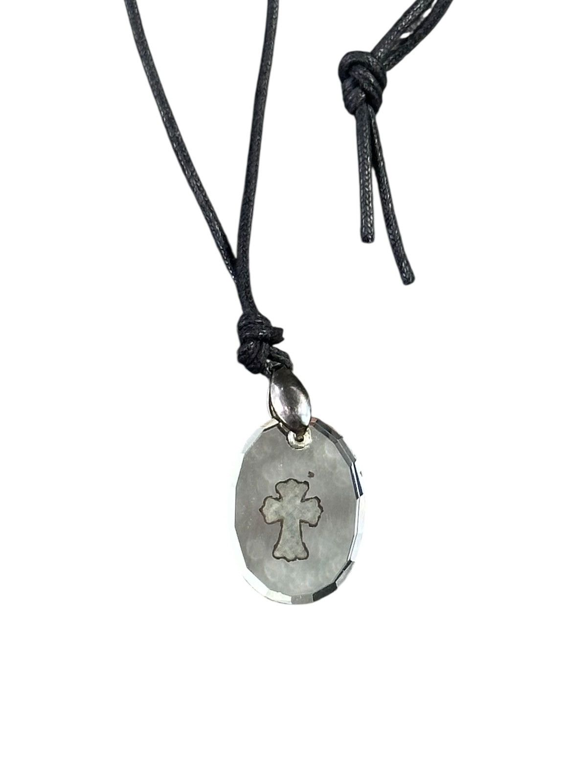 Vintage 2000s JAPANESE HANDMADE GLASS CROSS PENDANT NECKLACE Size ONE SIZE - 1 Thumbnail