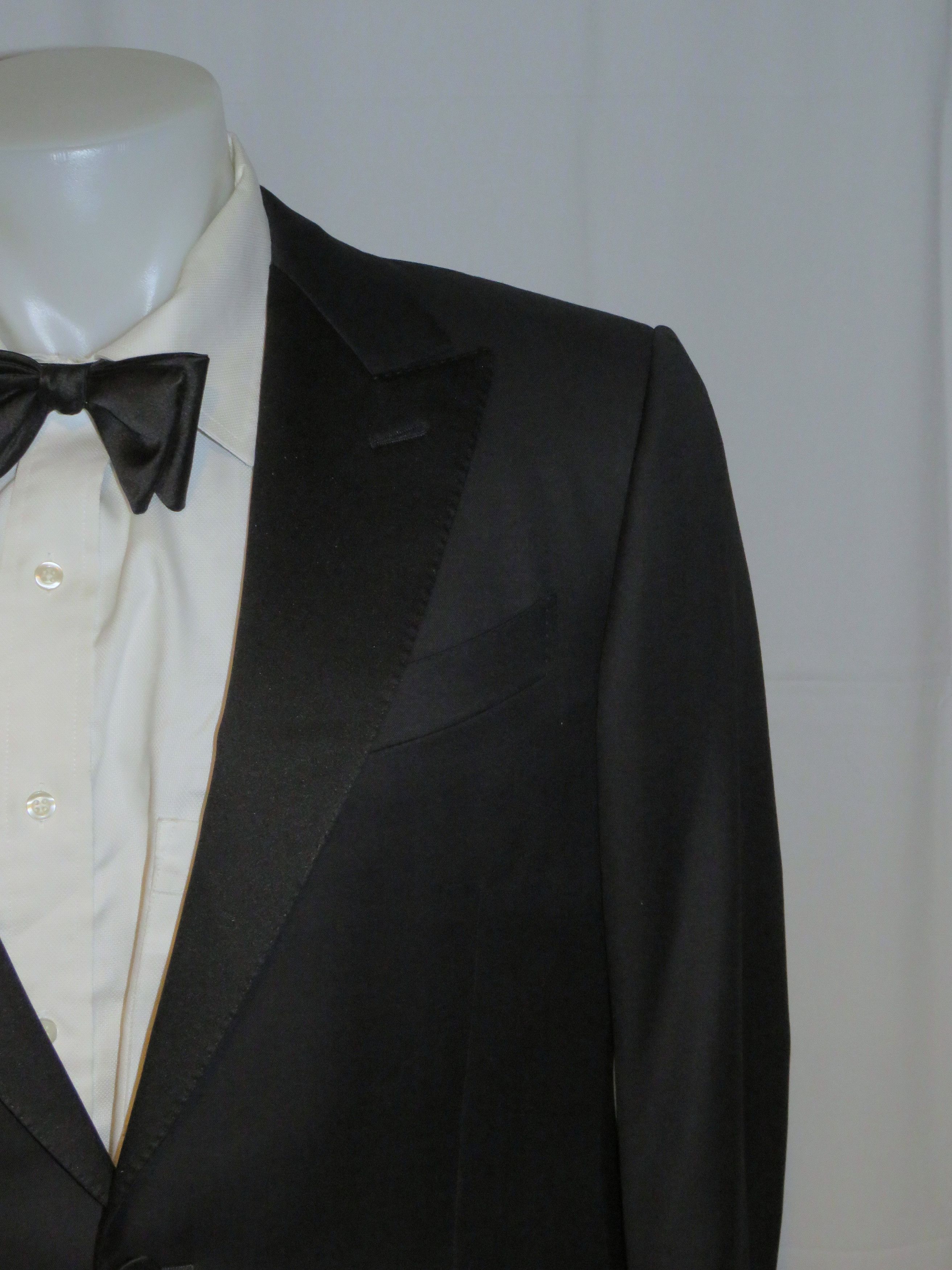 Ermenegildo Zegna Micronsphere Current Solid Black One Button Tuxedo 42S Size 42S - 5 Thumbnail
