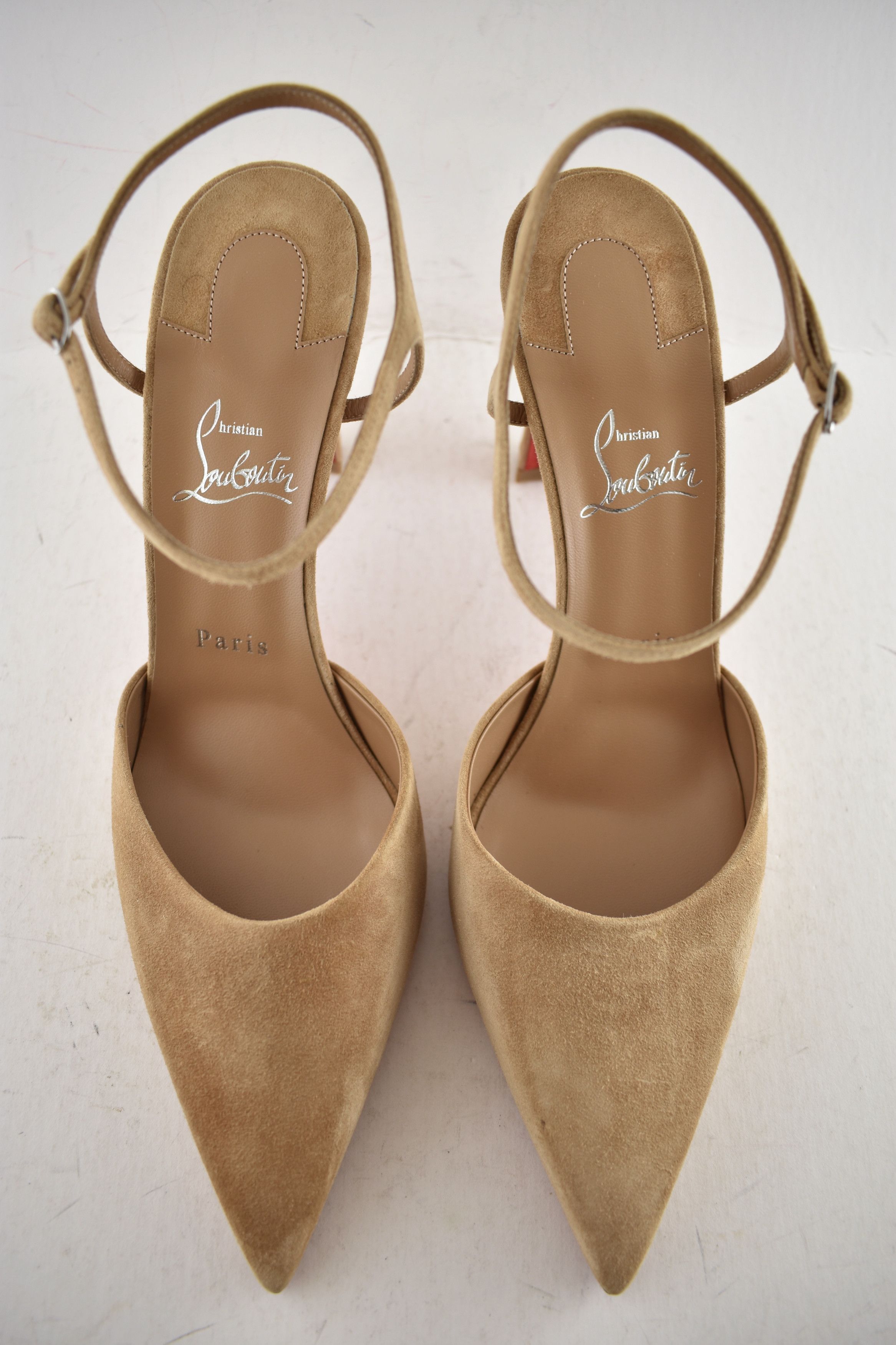 Christian Louboutin Condora Riviera 85 Lionne Beige Brown Strap Heel Pump 40 Size US 10 / IT 40 - 11 Thumbnail