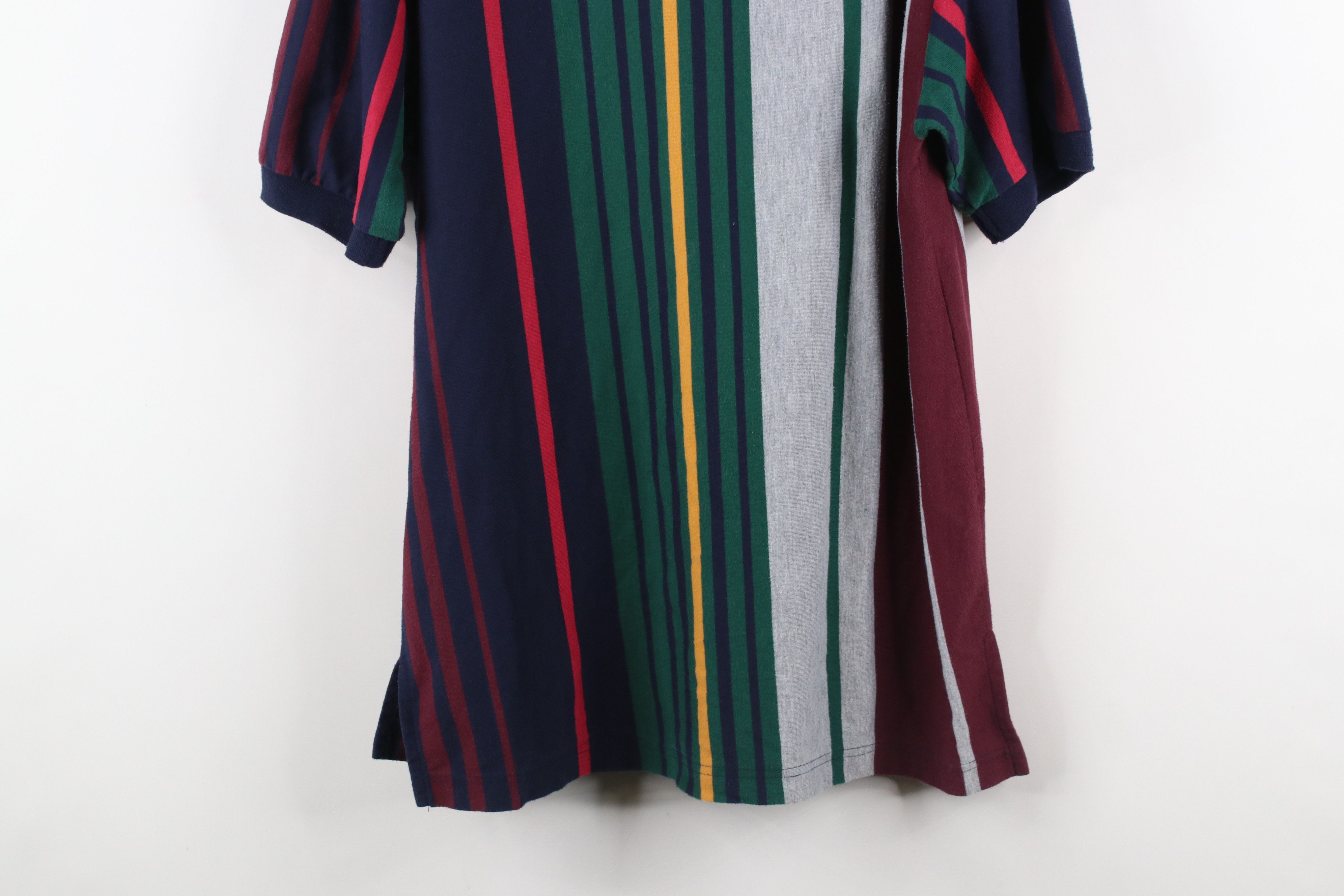 Vintage Vintage 90s Streetwear Rainbow Striped Knit Golf Polo Shirt Size US L / EU 52-54 / 3 - 14 Thumbnail