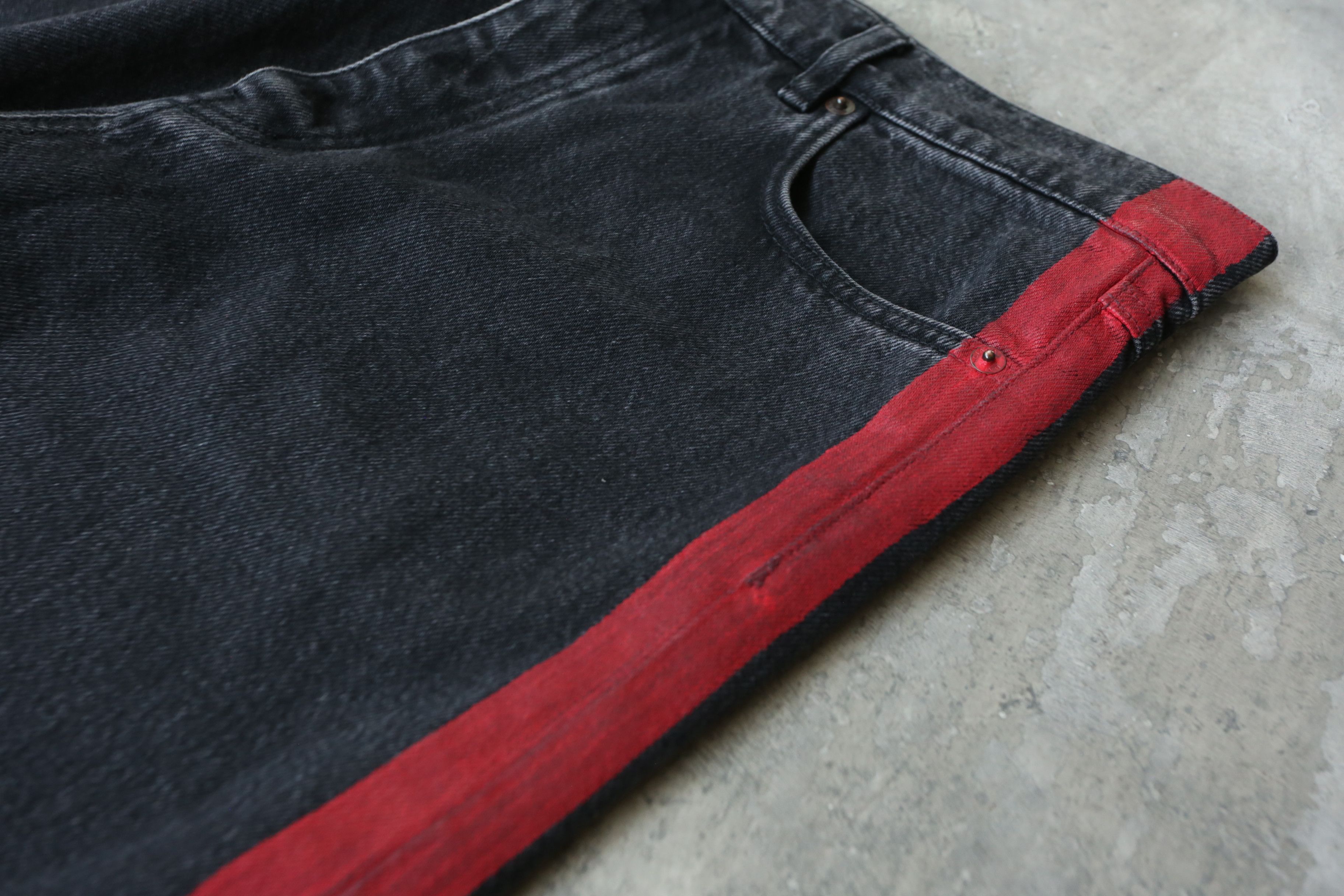 Balenciaga Balenciaga - Demna Gvasalia - S/S 17 - Red Stripe Denim Jean Size US 31 - 5 Thumbnail