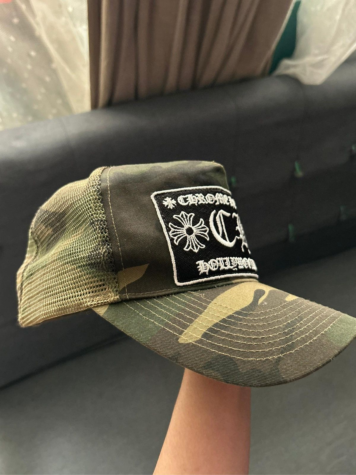 Chrome Hearts Vtg Chrome Heart F*** Trucker Camo Hats Size ONE SIZE - 18 Thumbnail