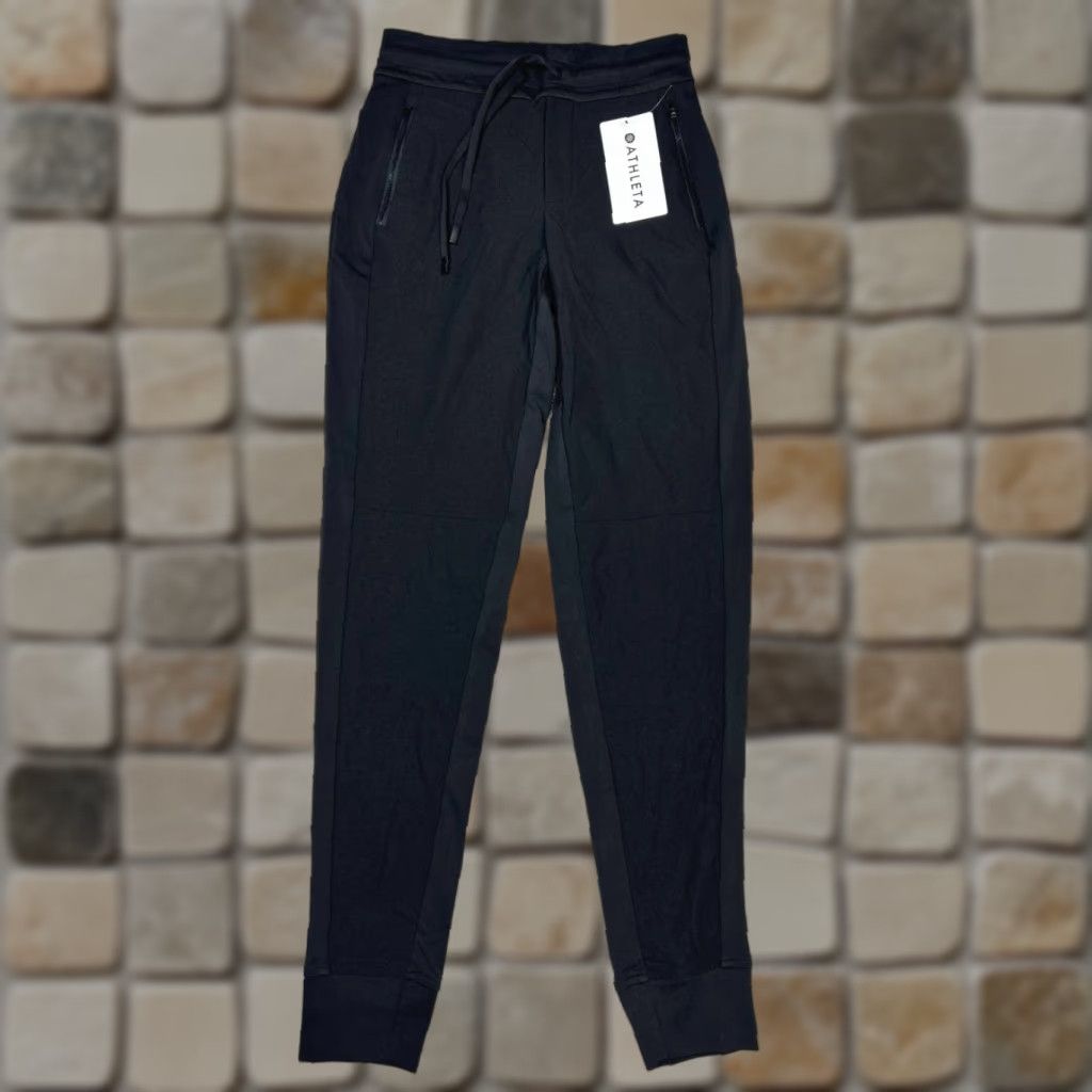 Athleta Athleta Headlands Hybrid Trek Jogger Pants Womens 2 Black Logo Tapered Leg New Size 26" / US 2 / IT 38 - 1 Thumbnail