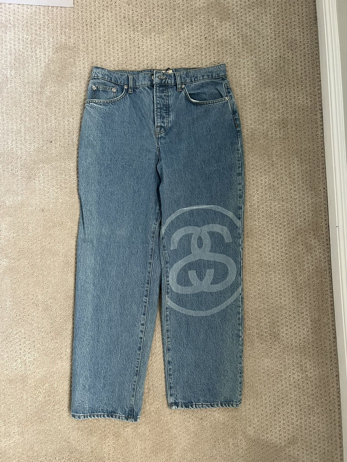 image of Stussy Ss-Link Big Ol' Jeans in Blue, Men's (Size 30)