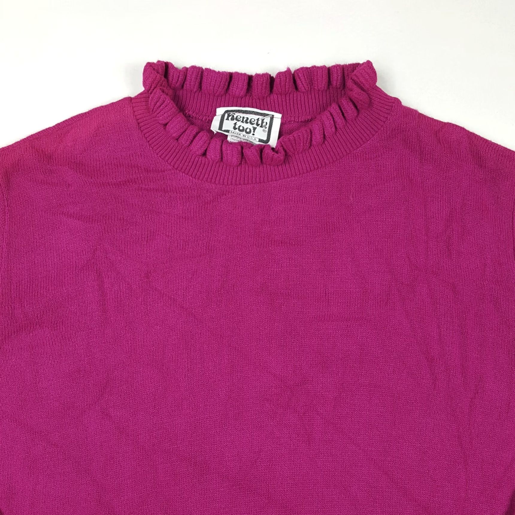 Pinko VINTAGE Keneth Too! Pink Mock Neck Knit USA Made Pullover Sweater Women S Size Small Knit Size S / US 4 / IT 40 - 2 Thumbnail