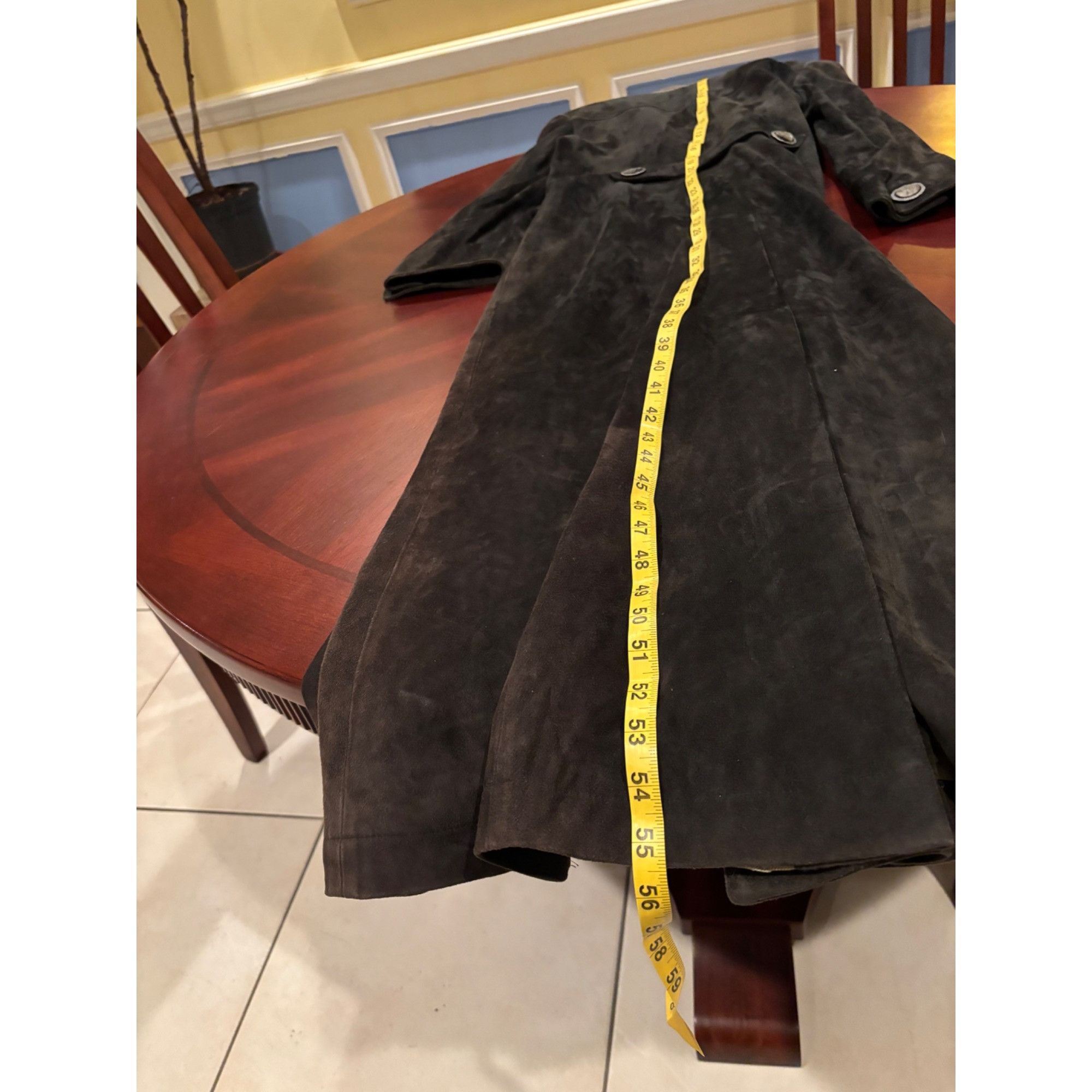 Vintage Admont Vintage Long Olive Green Suede Coat With Large Metal Size M / US 6-8 / IT 42-44 - 9 Thumbnail