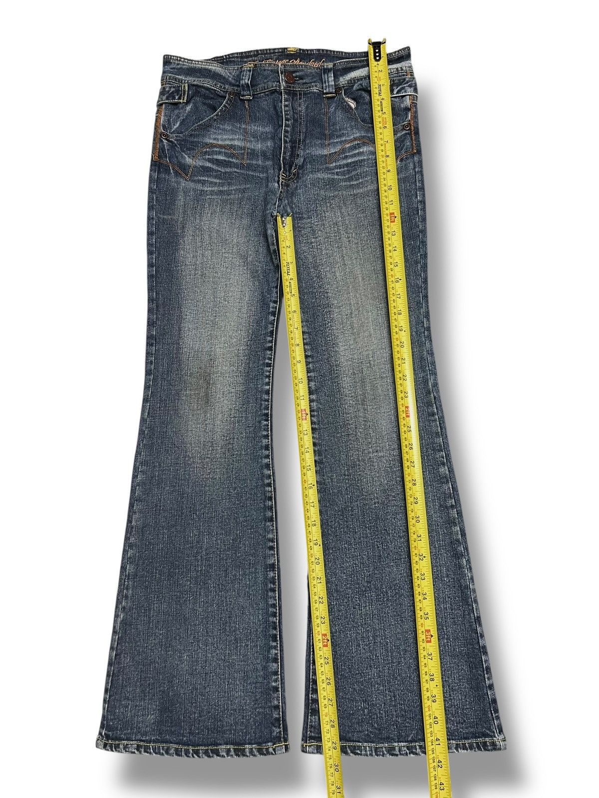 Japanese Brand Vintage Flared Original Jeans Japan - Faded Wash Style Jeans Size US 33 - 20 Thumbnail