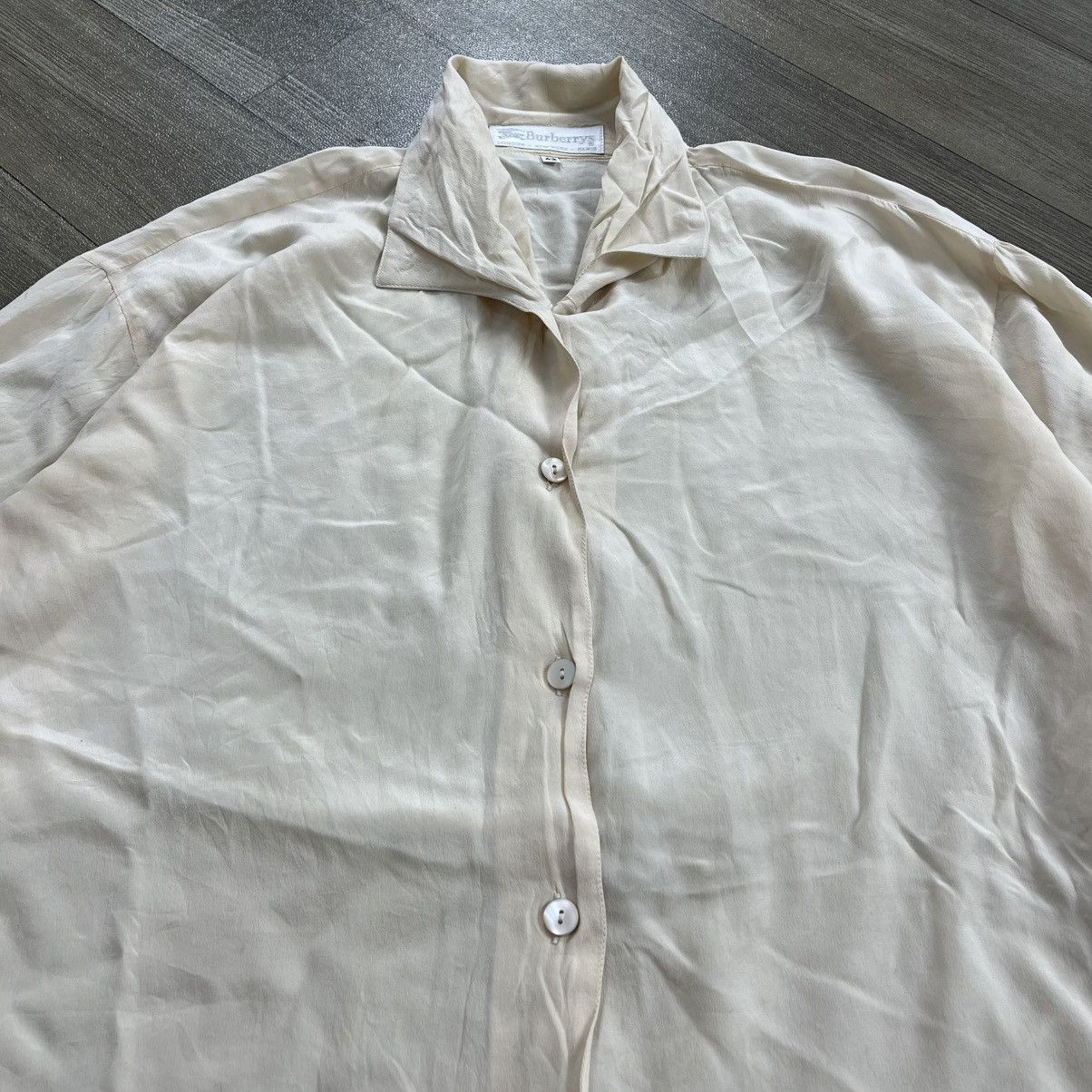 Burberry 1990s Vintage Burberrys Paris Italy Silk Shirt Luxury Size US M / EU 48-50 / 2 - 3 Thumbnail