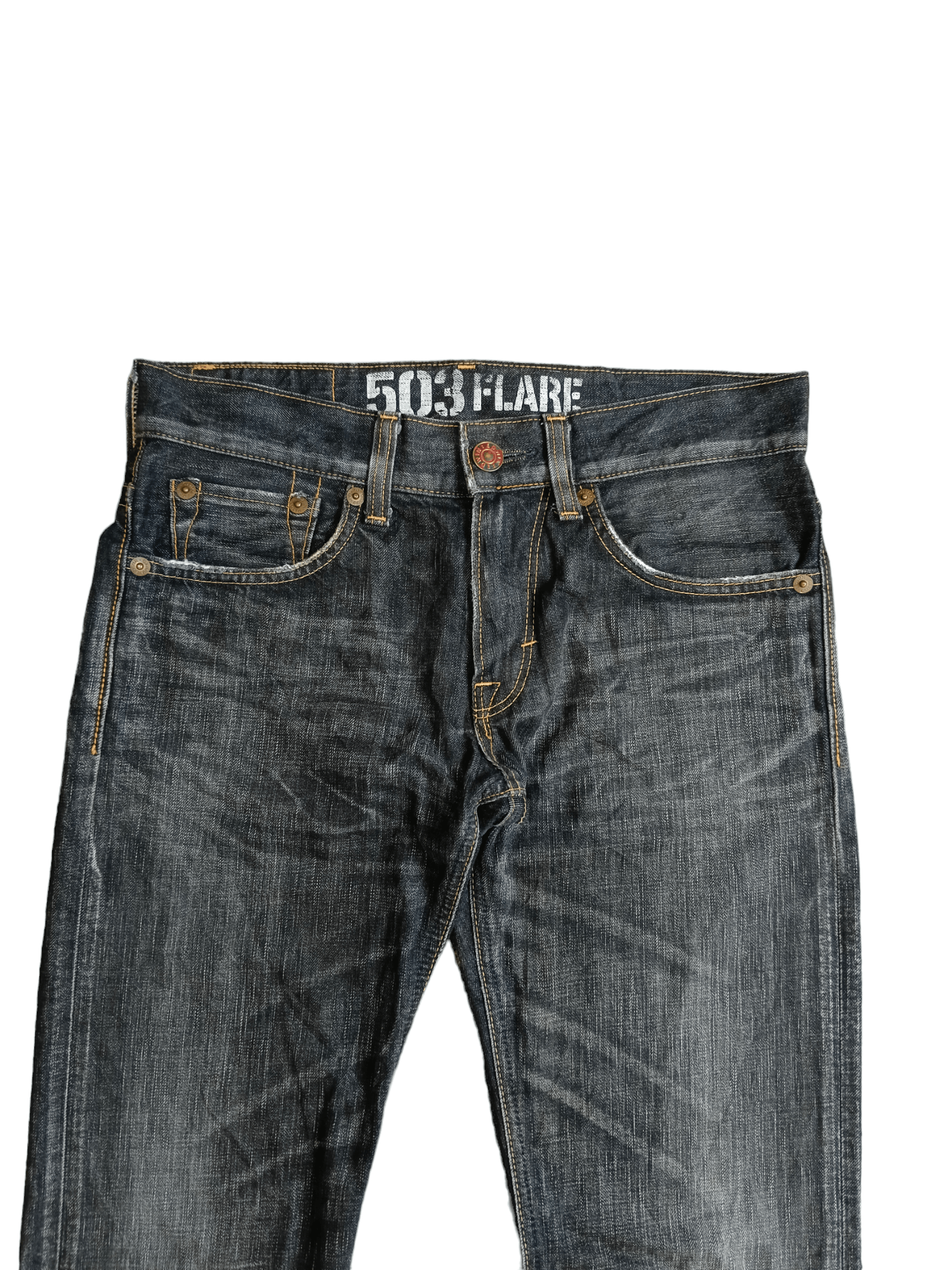 Vintage WASHED BLACK EDWIN VINTAGE 503 FLARE Size US 30 / EU 46 - 3 Thumbnail