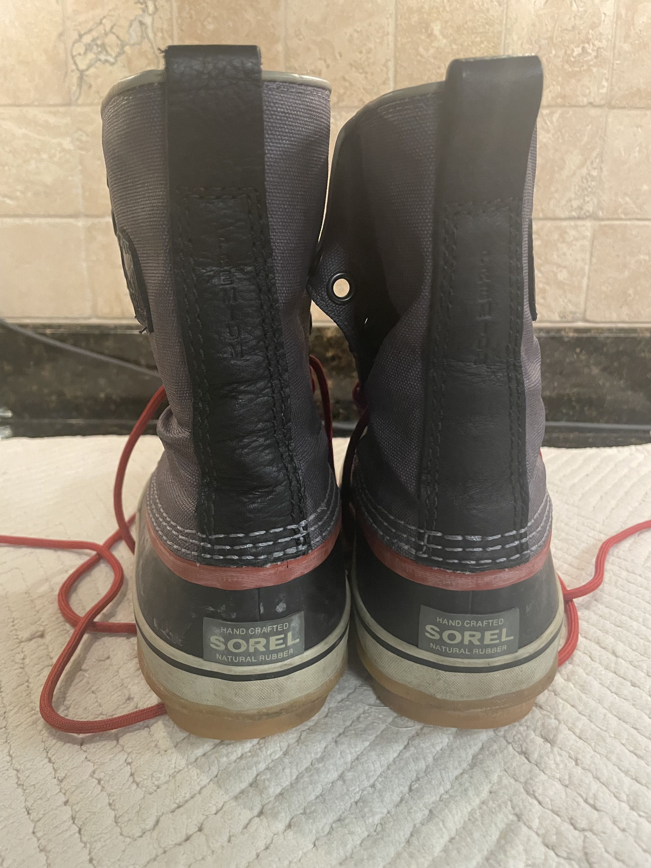 SOREL SOREL WINTER BOOTS - Grey/Red/Navy - Felt Lined - MENS Size US 8 / EU 41 - 5 Thumbnail