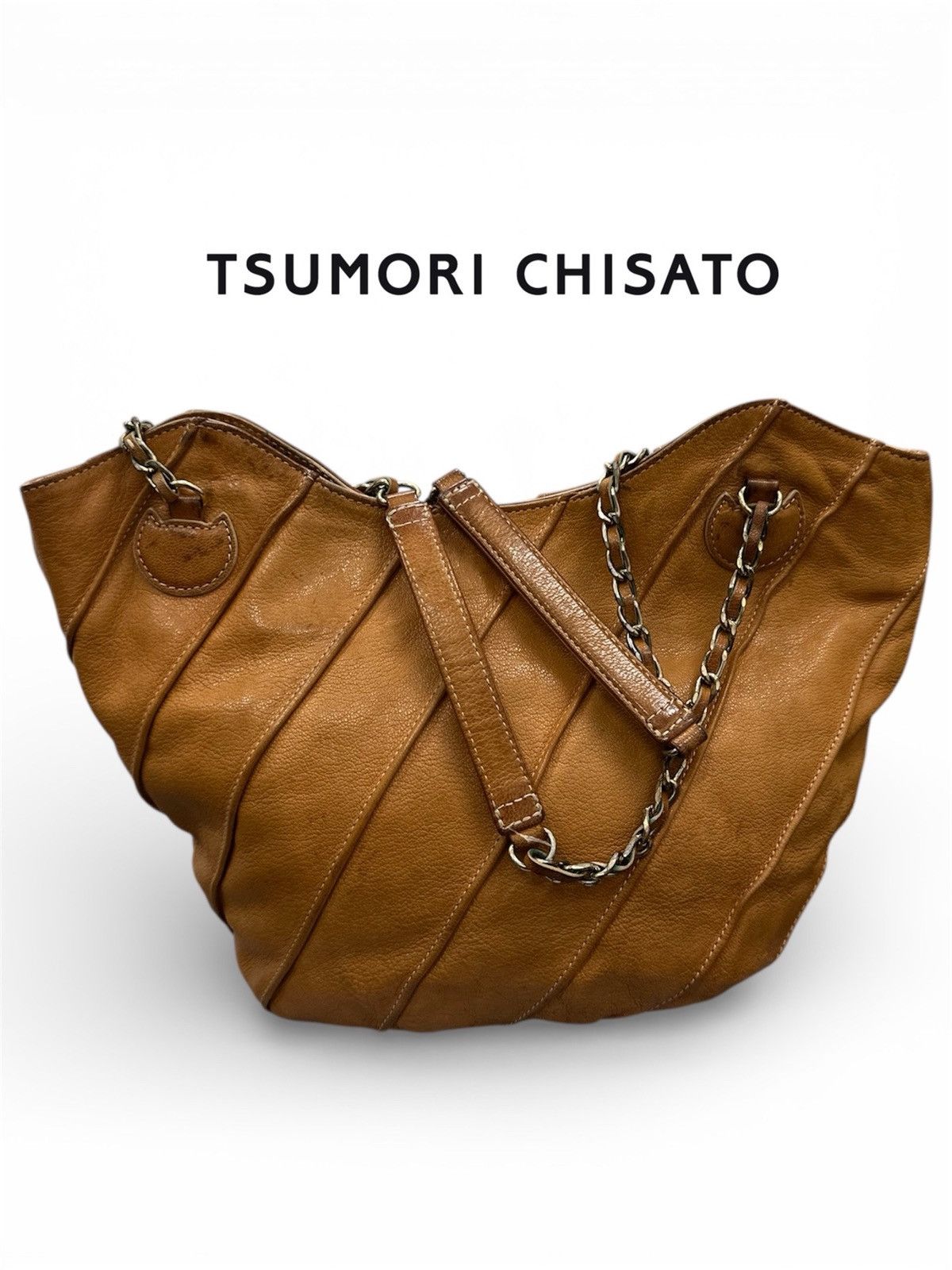 Issey Miyake 1990s Tsumori Chisato Brown Leather Shoulder Bag Size ONE SIZE - 1 Thumbnail