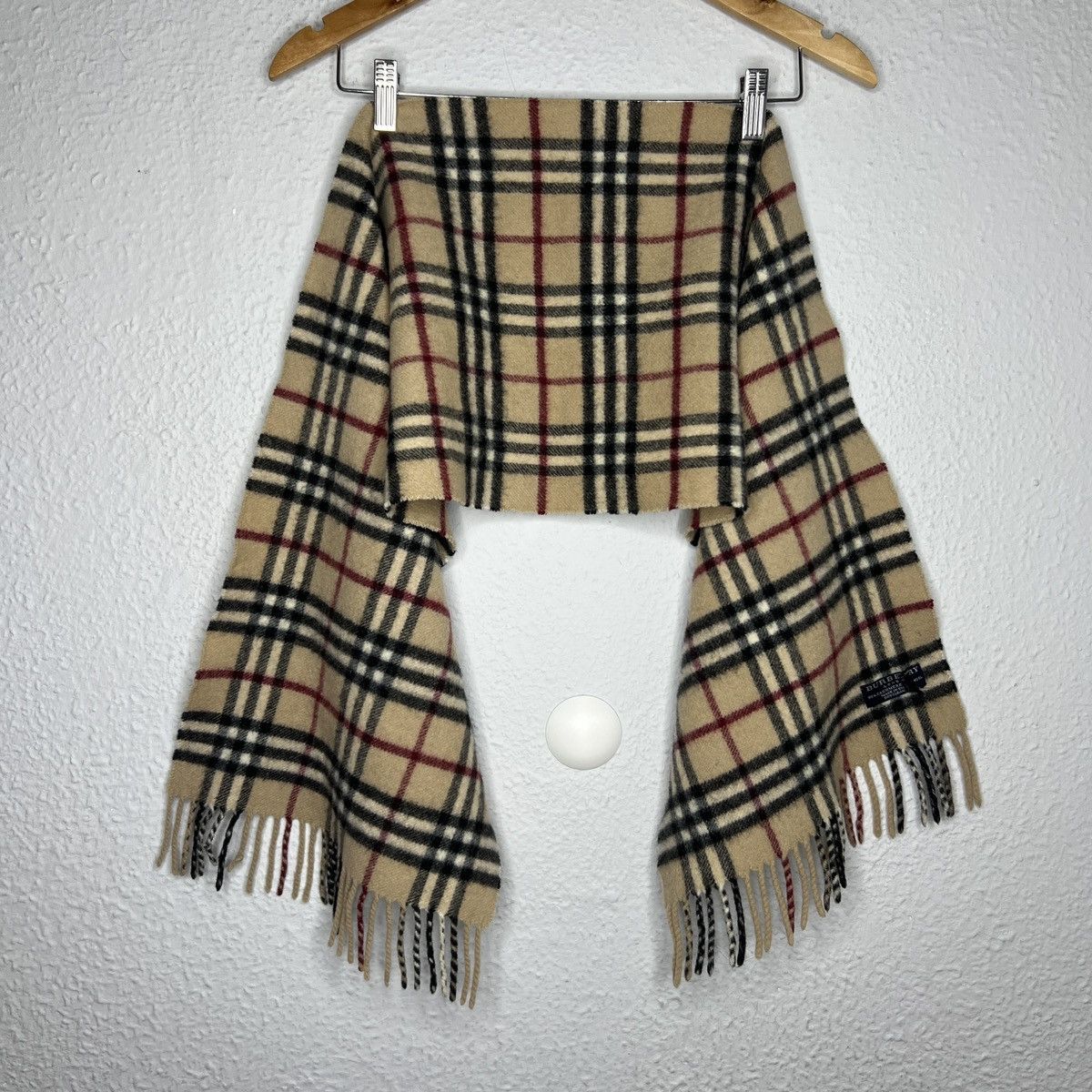 Burberry London Nova Check Scarf Beige Cashmere Retro Y2K