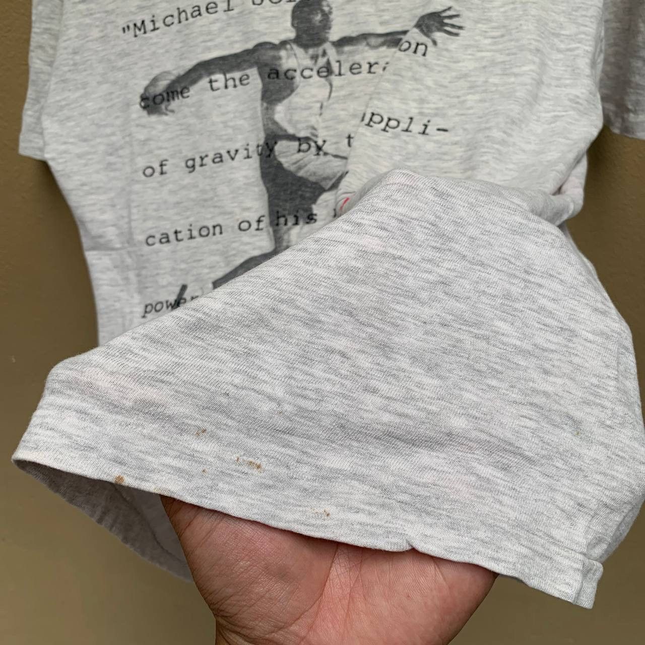 Nike Rare Distressed Vintage Nike Grey Tag Michael Jordan Tees Size US S / EU 44-46 / 1 - 10 Thumbnail