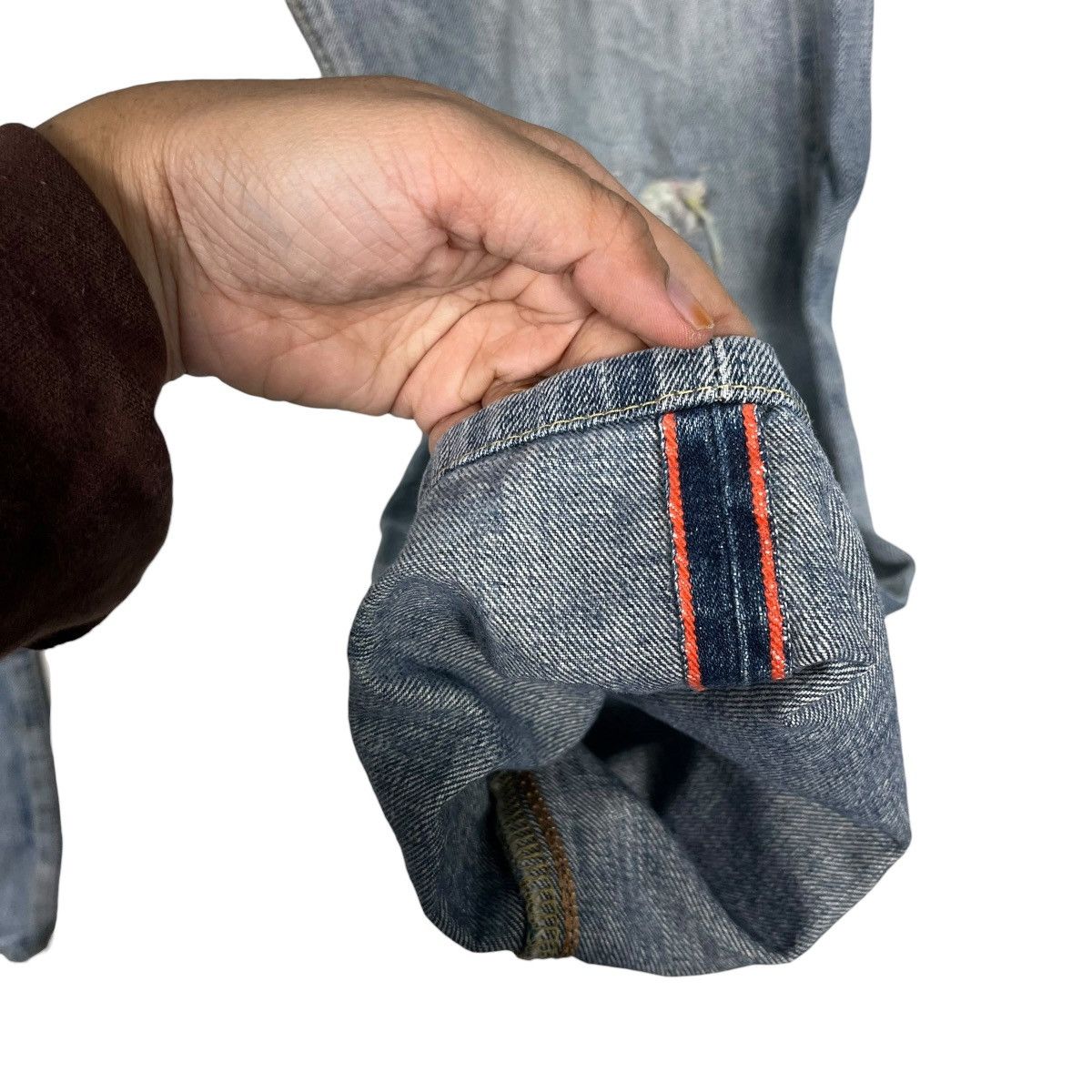 Edwin Vintage Edwin Japan Distressed Redline Denim Jeans Size US 32 / EU 48 - 13 Thumbnail
