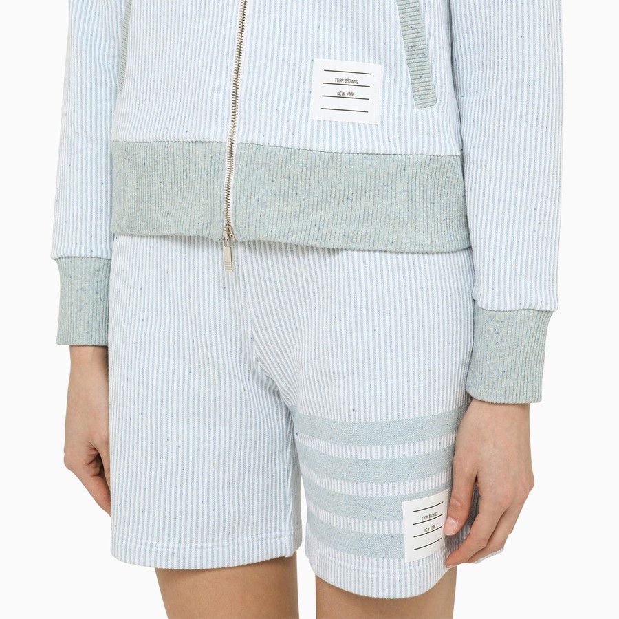 Thom Browne o1d2blof1024 Cotton Zipped Cardigan in Light Blue Size M / US 6-8 / IT 42-44 - 4 Thumbnail