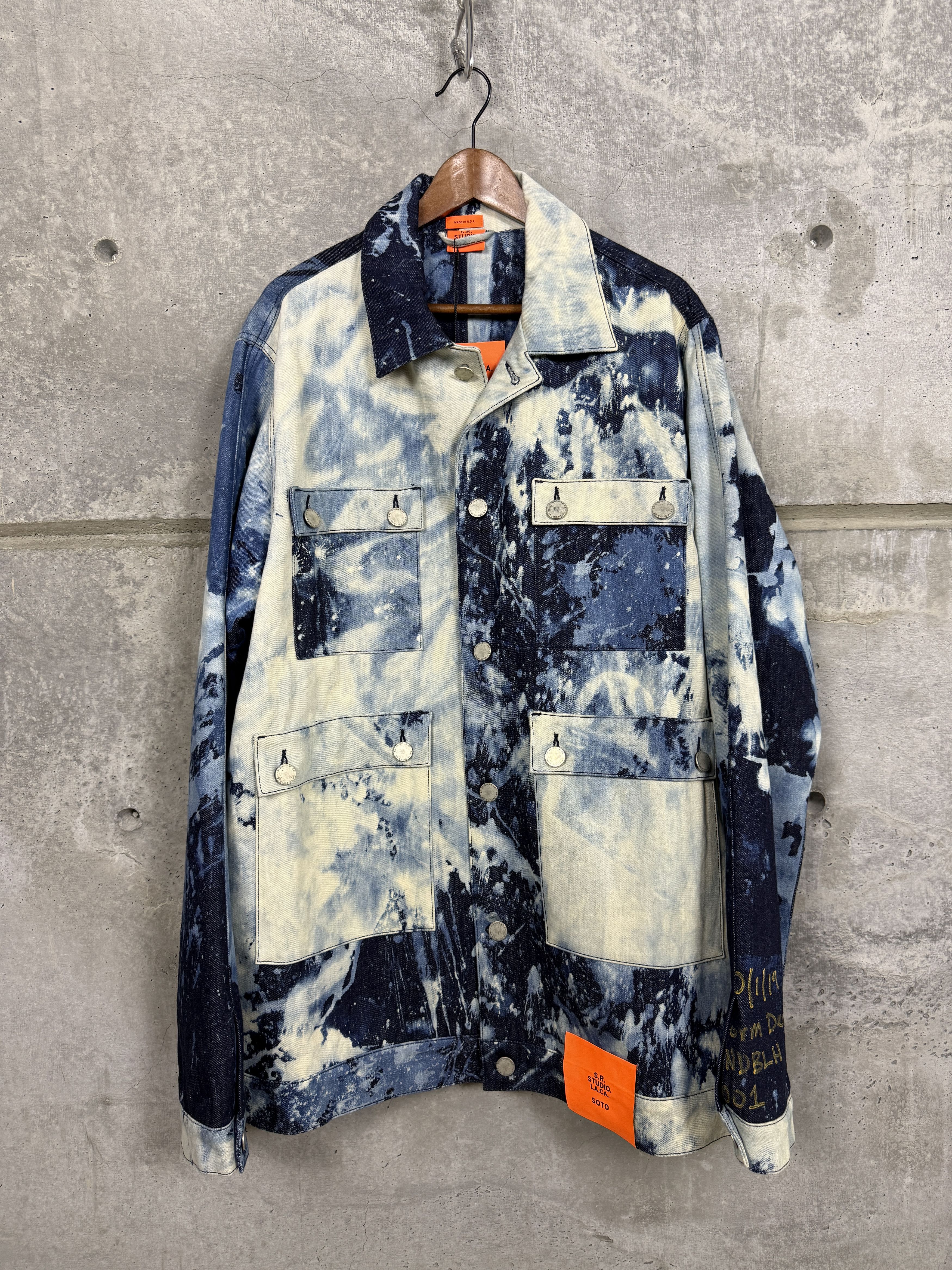 Sterling Ruby S.R. Studio Hand-Bleached Indigo Soto Barn Coat Size US XXL / EU 58 / 5 - 1 Thumbnail