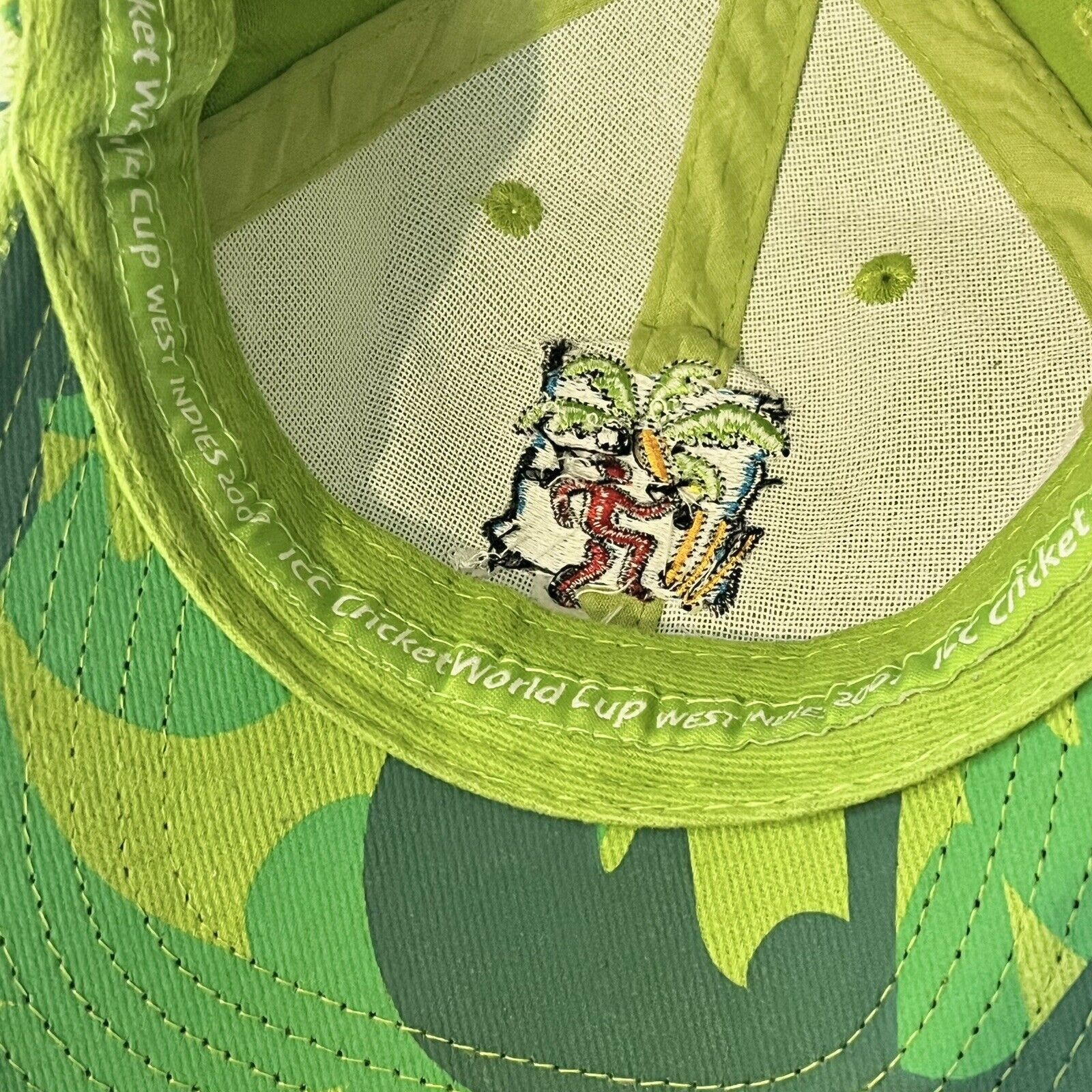 Vintage 2007 Cricket World Cup ICC West Indies Palmtrees Green Hat Size ONE SIZE - 9 Thumbnail