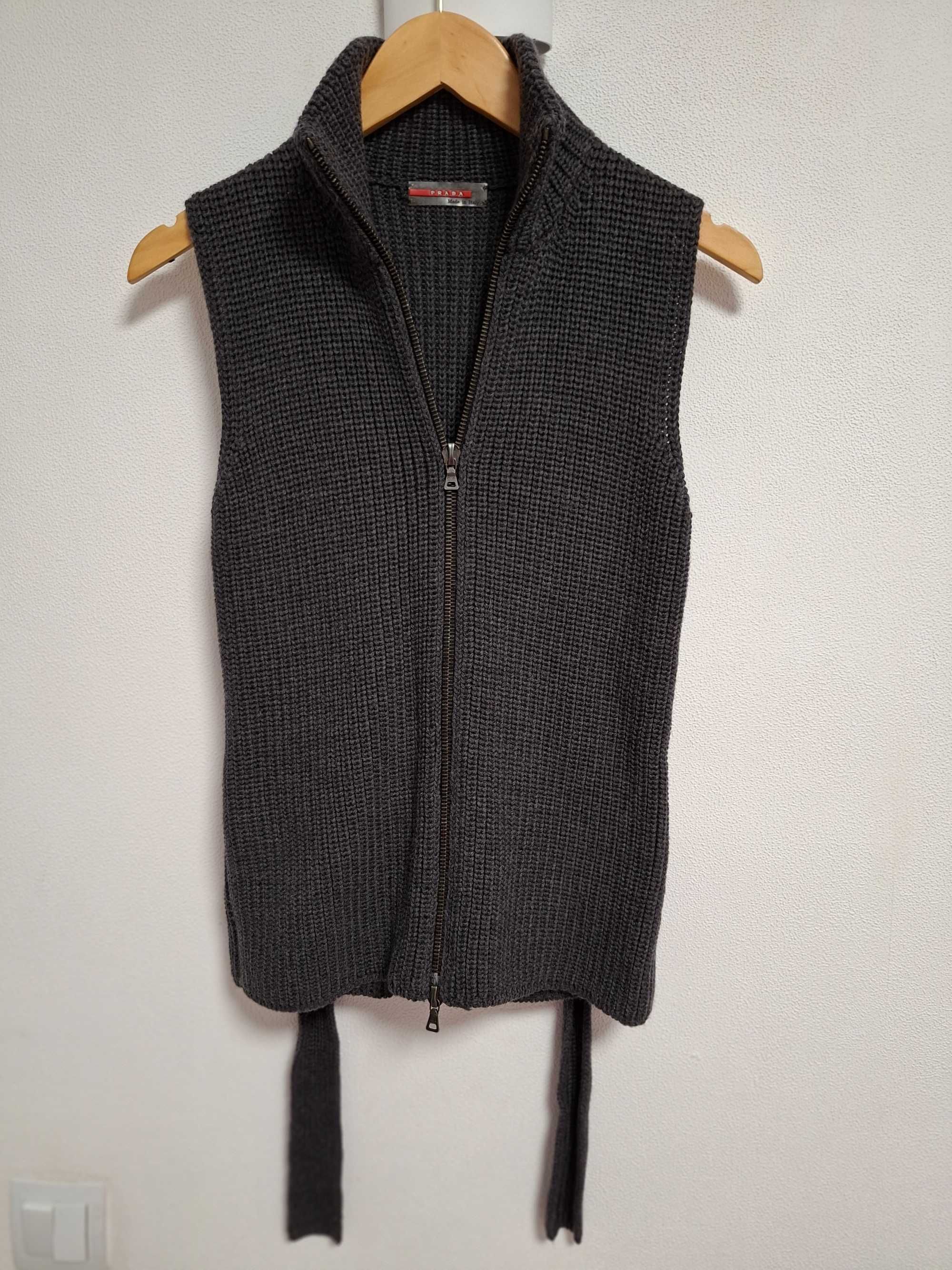 Prada Vintage Prada Wool Belted Zip Vest Size M / US 6-8 / IT 42-44 - 3 Thumbnail