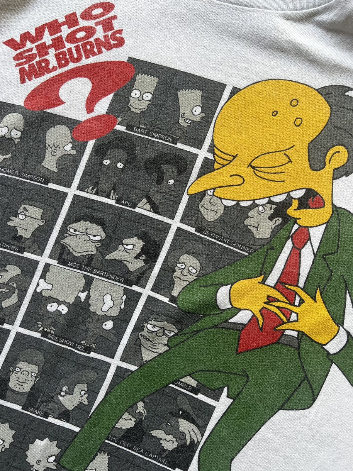 Vintage 1995 Who Shot Mr. Burns Simpsons Stanley Desantis Tee Shirt Size US XL / EU 56 / 4 - 7 Thumbnail