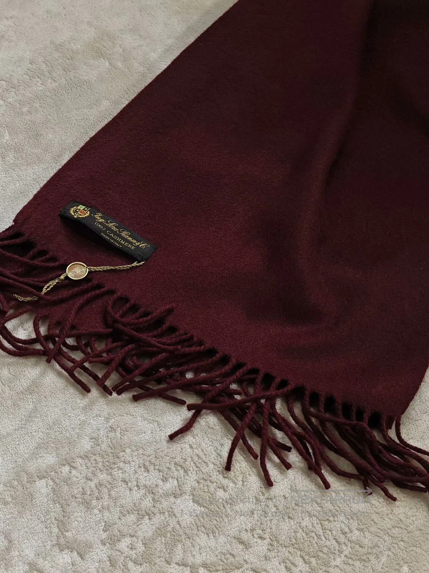 Loro Piana Loro Piana Cashmere Scarf in Burgundy. Size ONE SIZE - 7 Thumbnail