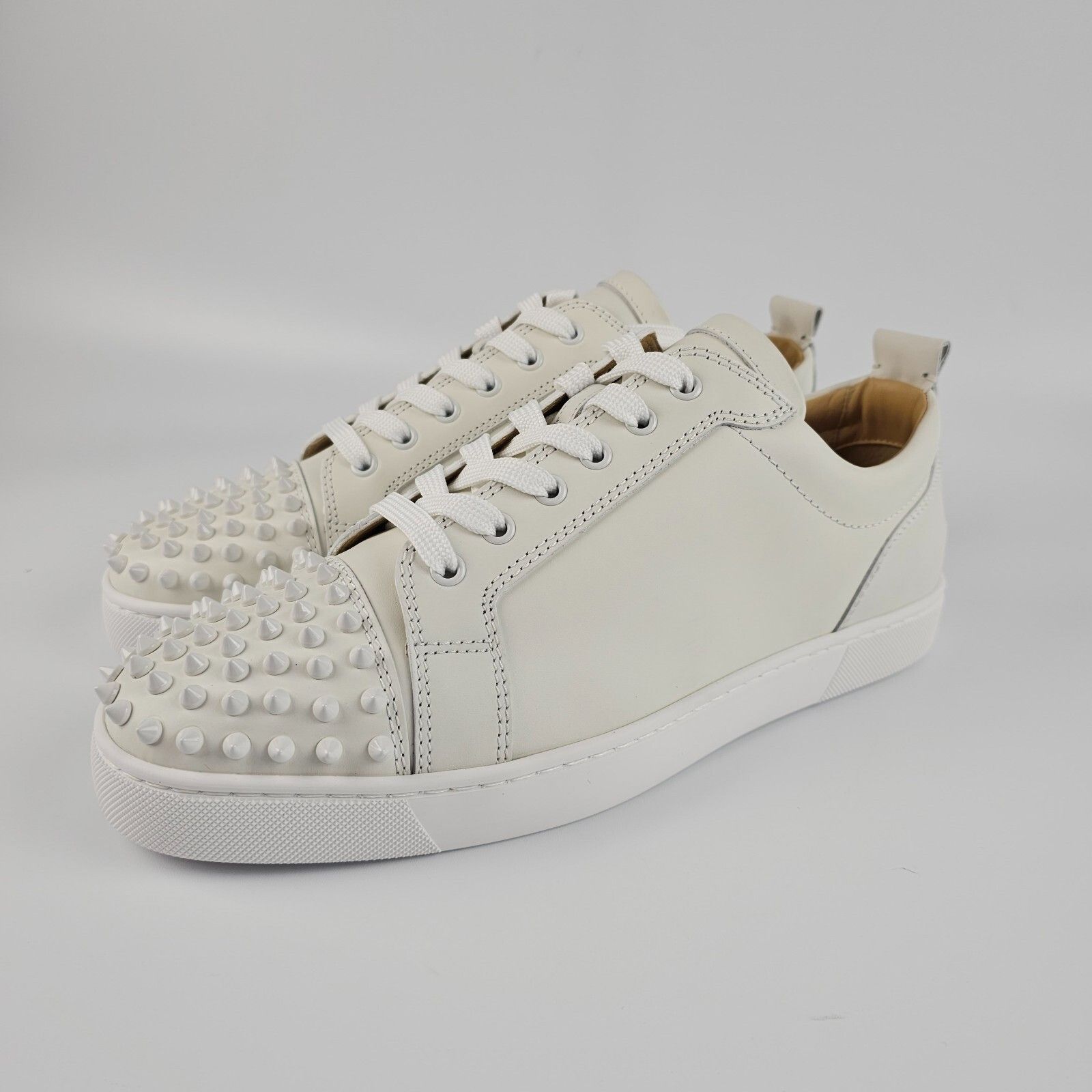 Christian Louboutin Louis Junior Spikes White Leather Sneake