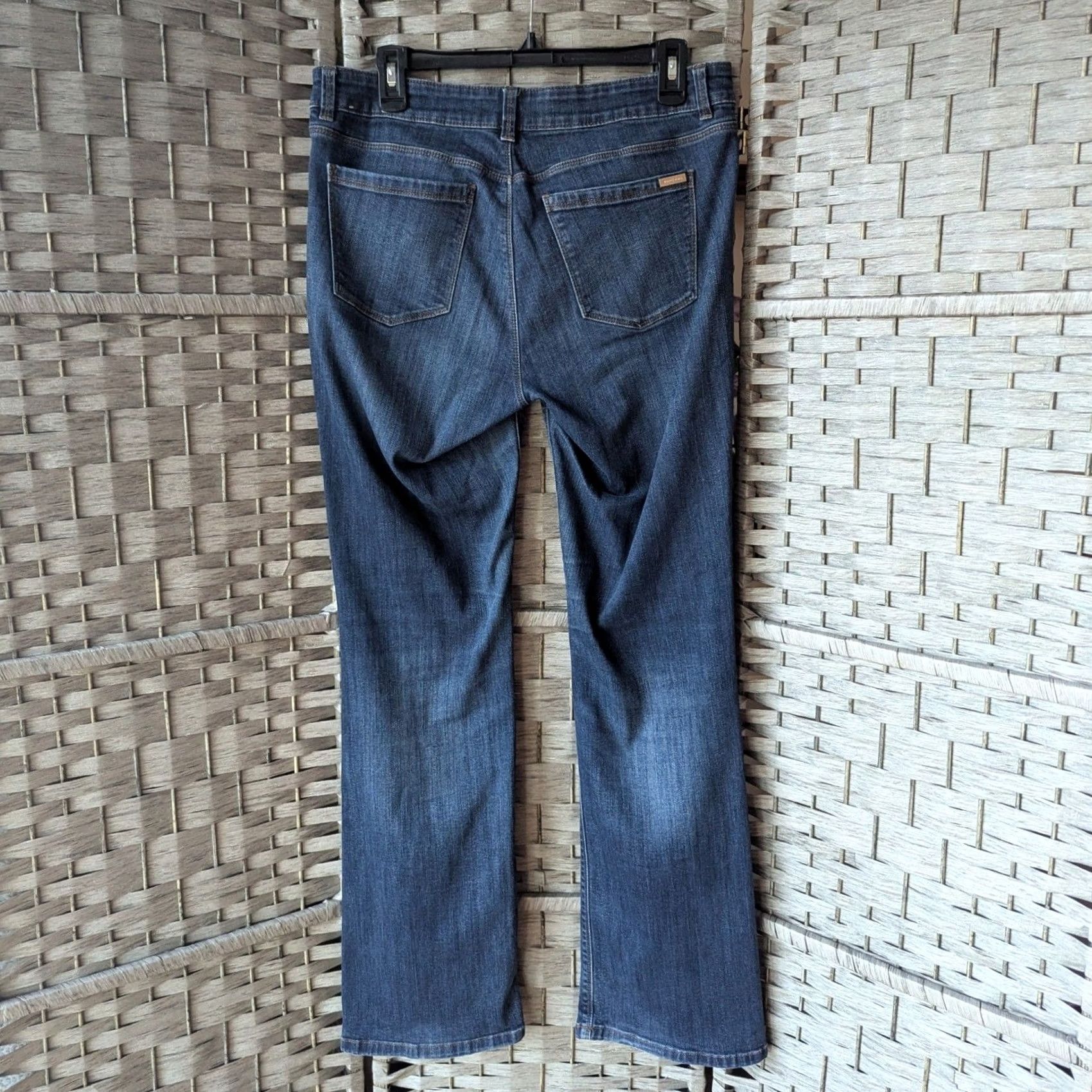 White House Black Market WHBM The Slim Curvy Jeans Straight Leg Womens 10 Tall Dark Wash Denim High Rise Size 32" / US 10 / IT 46 - 3 Thumbnail