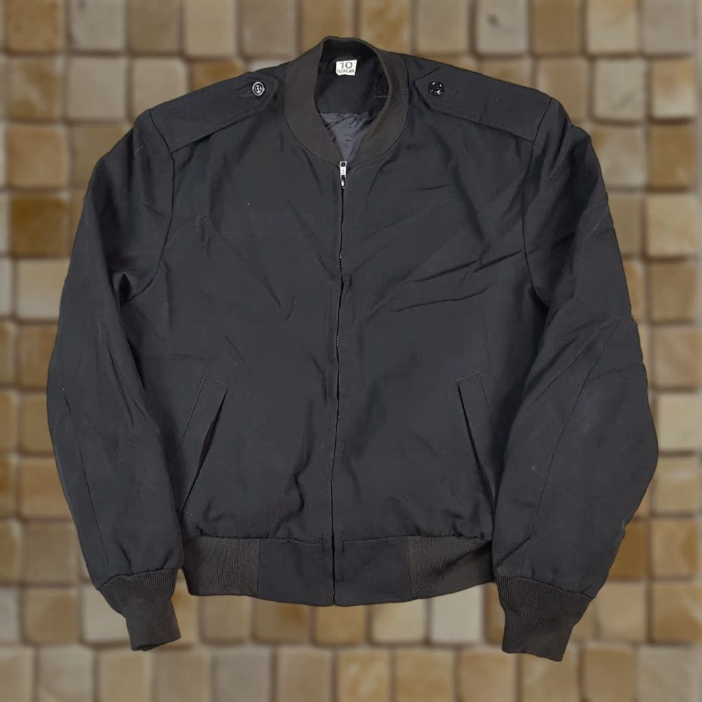 Vintage VINTAGE Wool Blend Black Military Bomber Women's Size 10 Zip Up Army Flyer Uniform Jacket Size L / US 10 / IT 46 - 1 Thumbnail